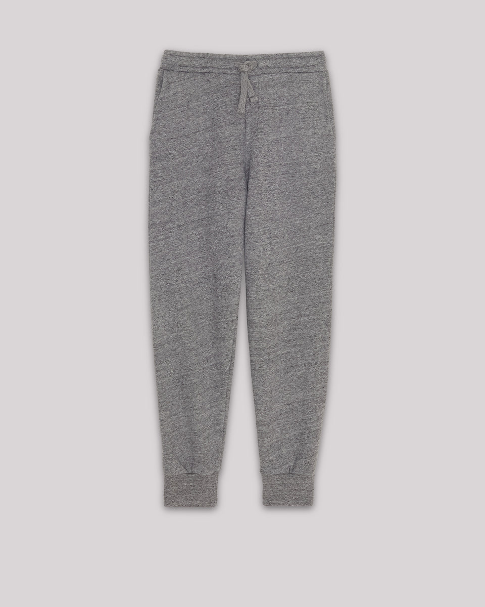 Boy's Heather Gray & Navy fleece Pants - Image principale