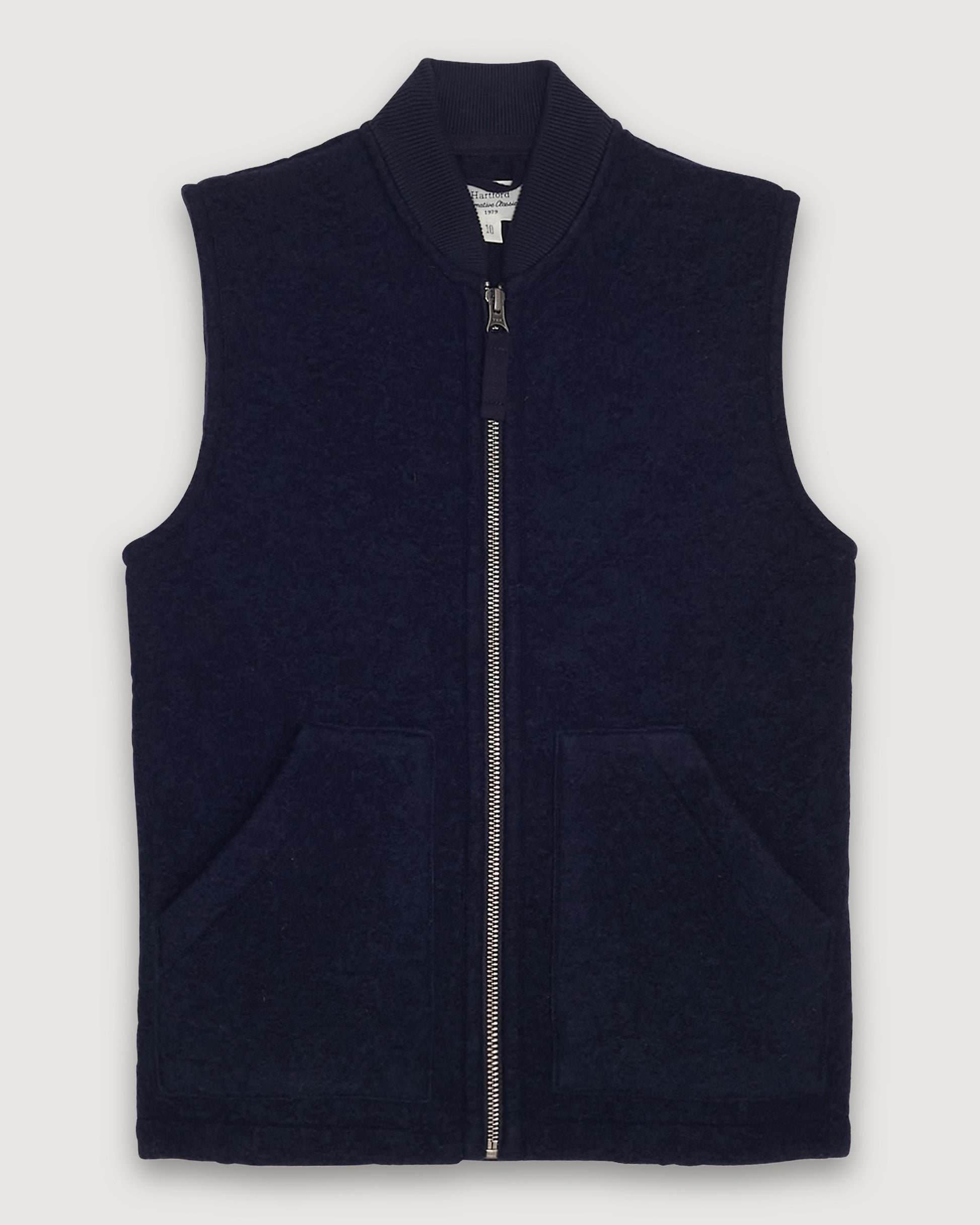 Gilet Garcon en laine bouillie Bleu Marine Vest BCTAW309-01