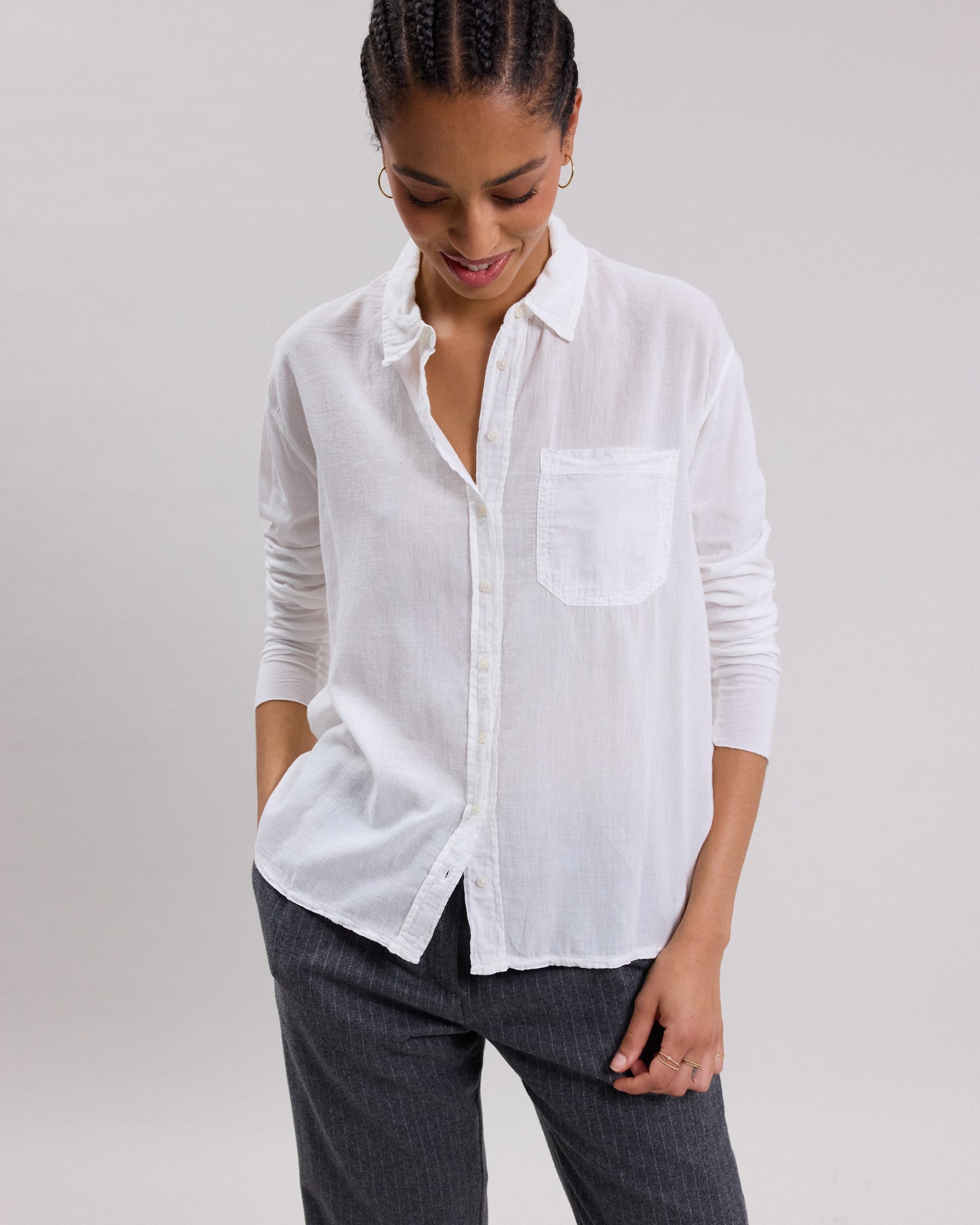 Tallez Women's Off-White double fabric cotton Shirt