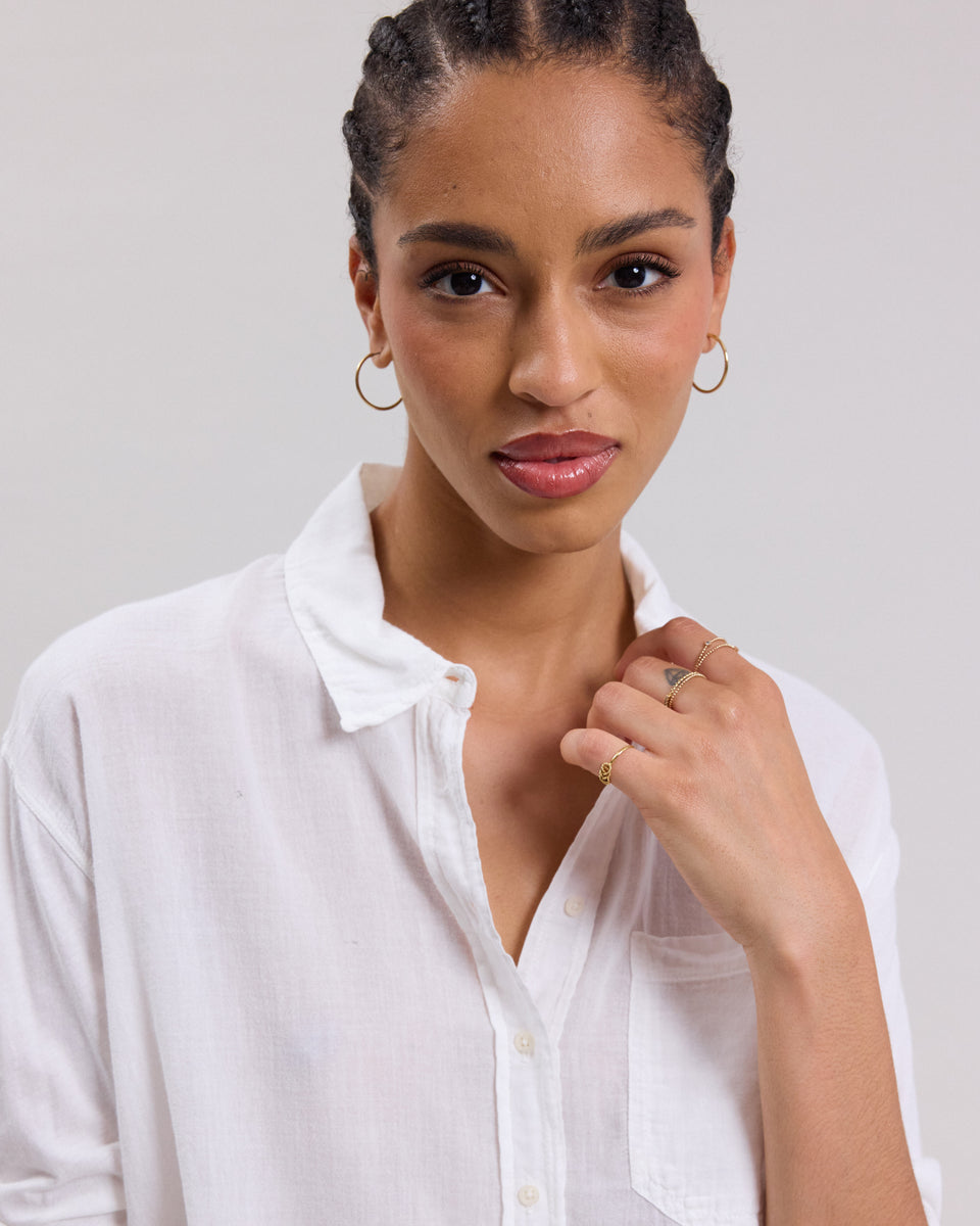 Chemise Femme en coton bi-matière Ecru Tallez - Image alternative