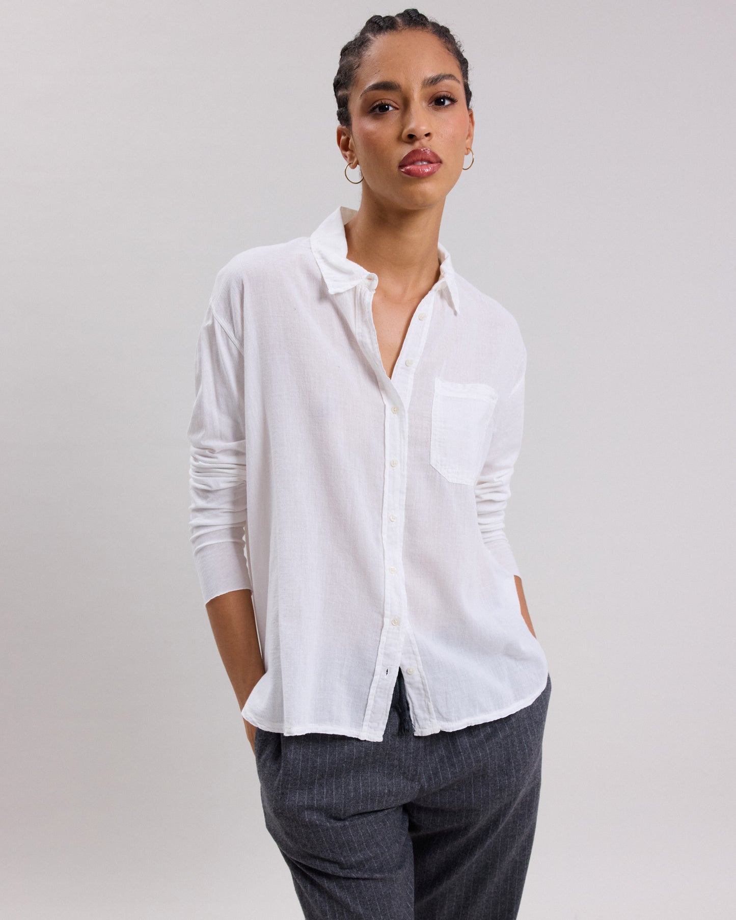 Chemise Femme en coton bi-matière Ecru Tallez