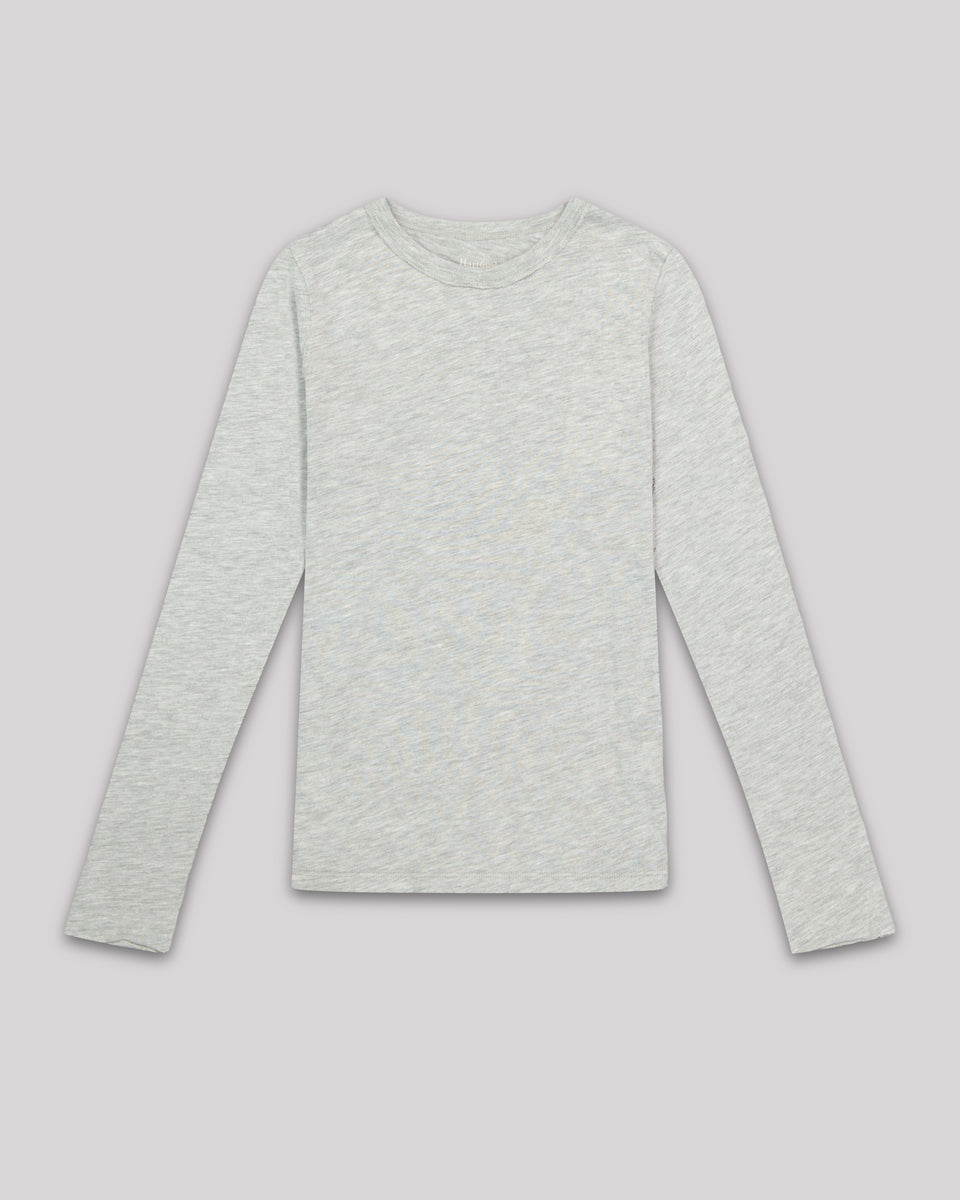 Tee shirt Fille en coton & modal Gris Chiné Taisto - Image principale