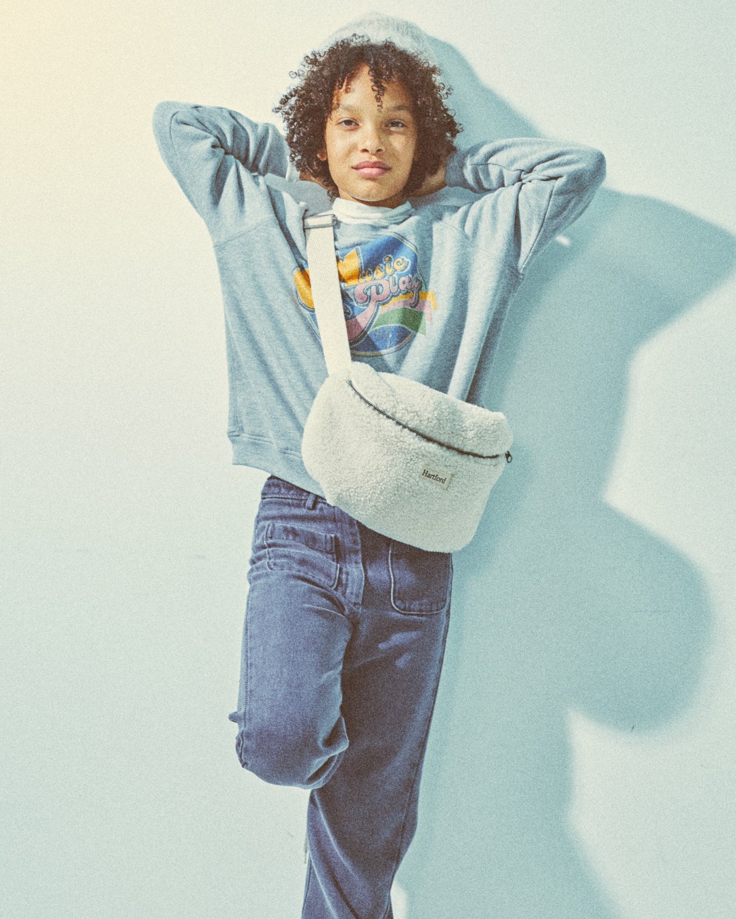 Sweatshirt Fille en coton & modal Gris chiné Taplay