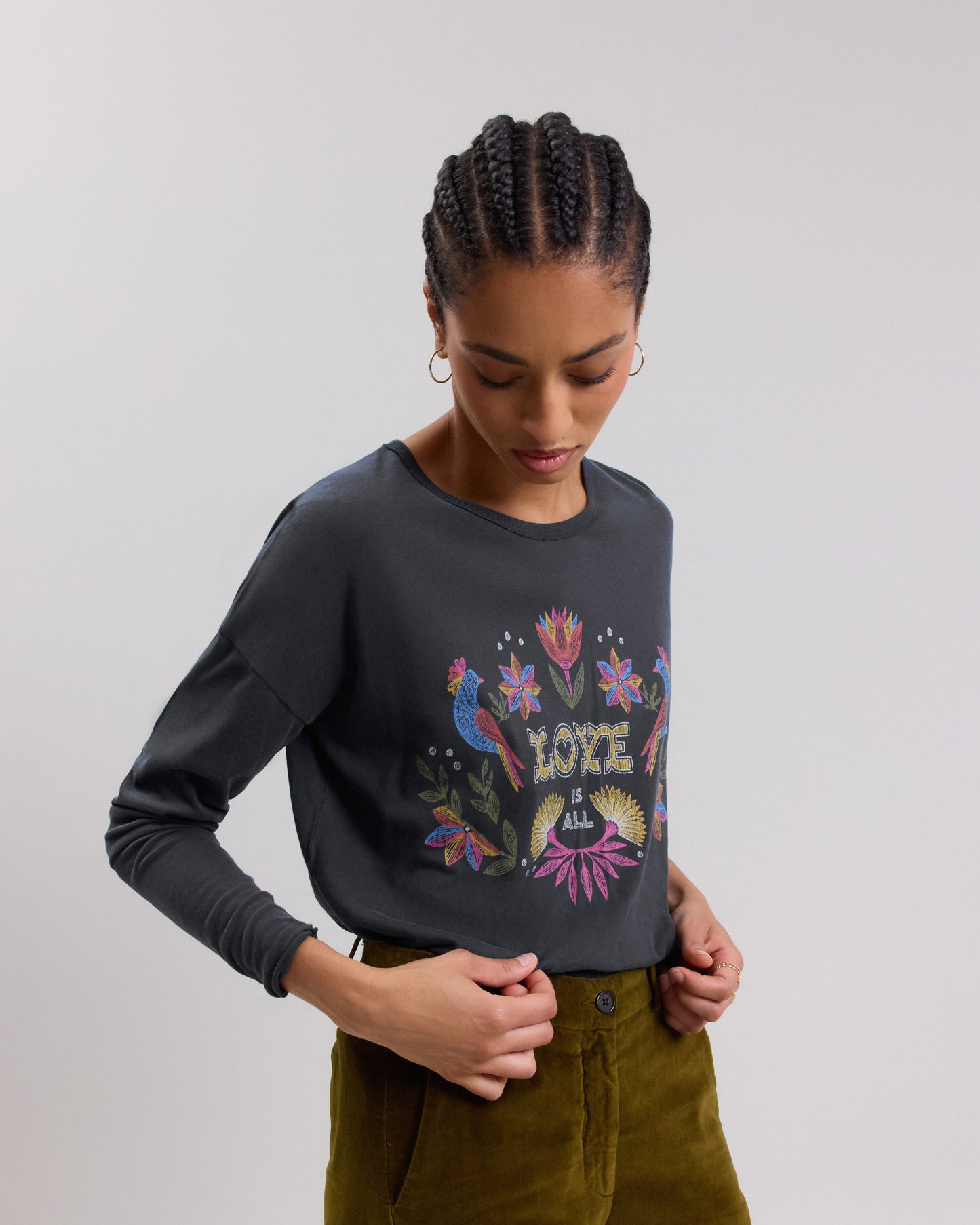 Tee shirt Femme en coton & modal Carbone Talove