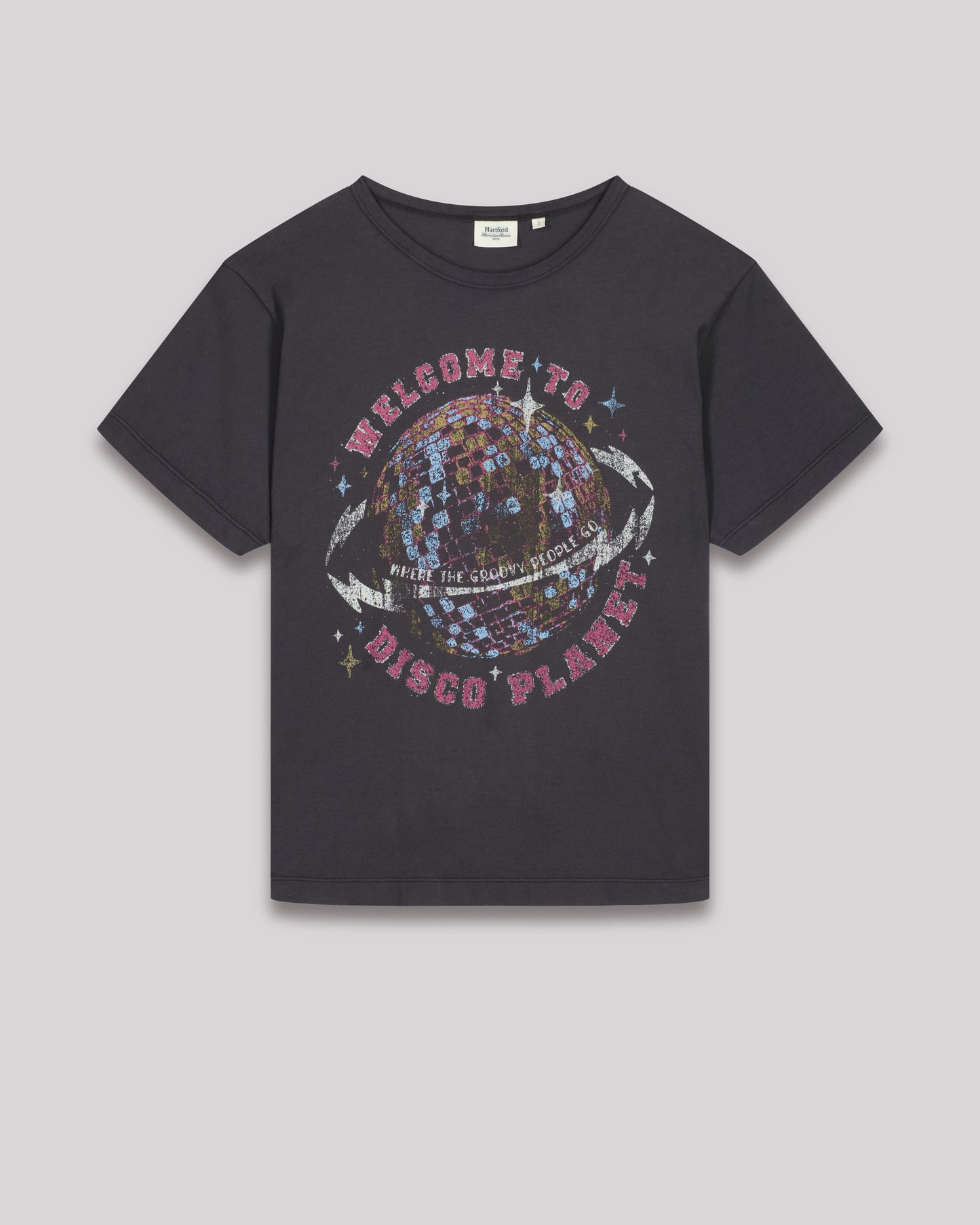 Tee shirt Femme en coton imprimé "Disco" Carbone Tedisco