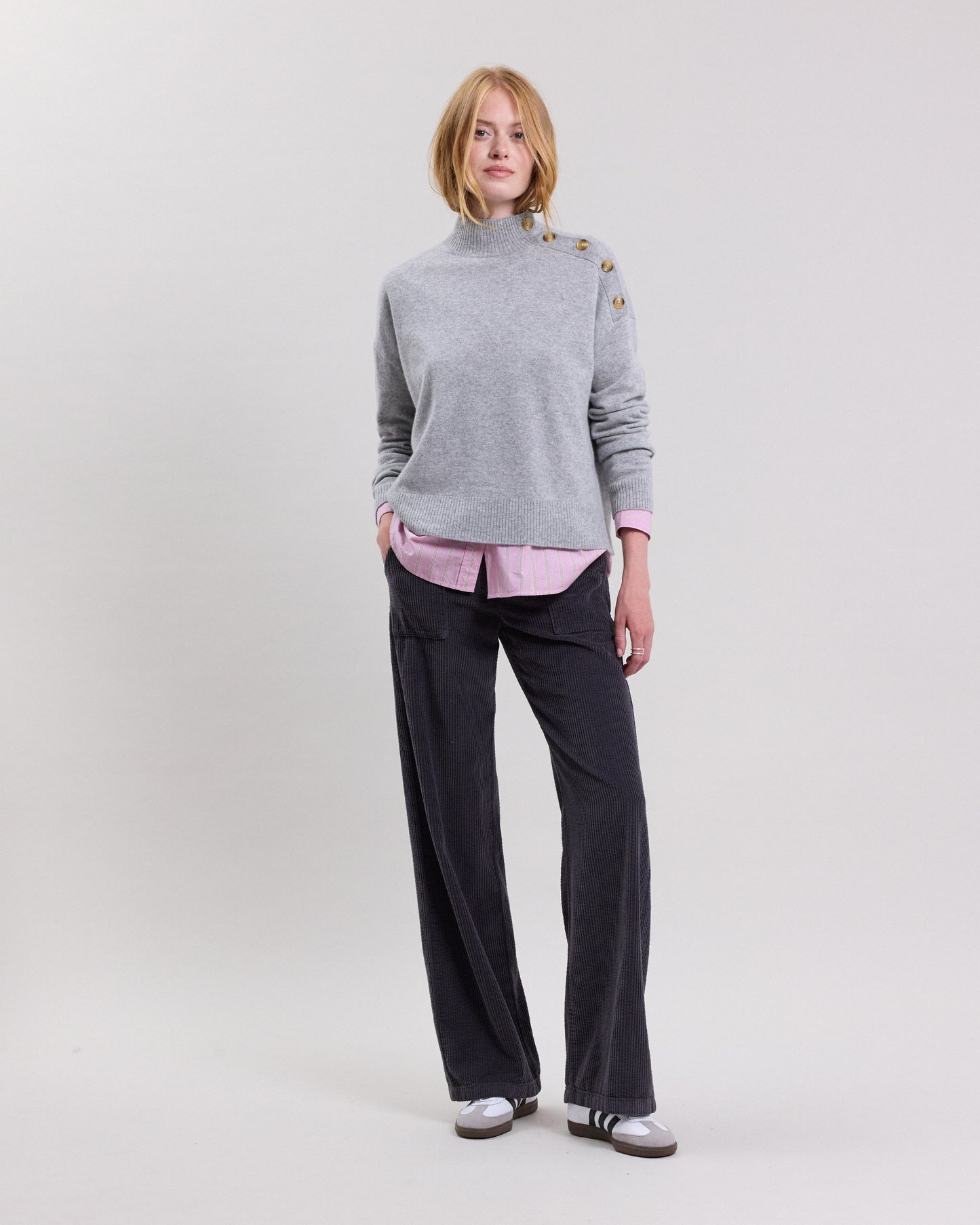 Myxini Women's Heather Gray merino wool & cashmere Sweater