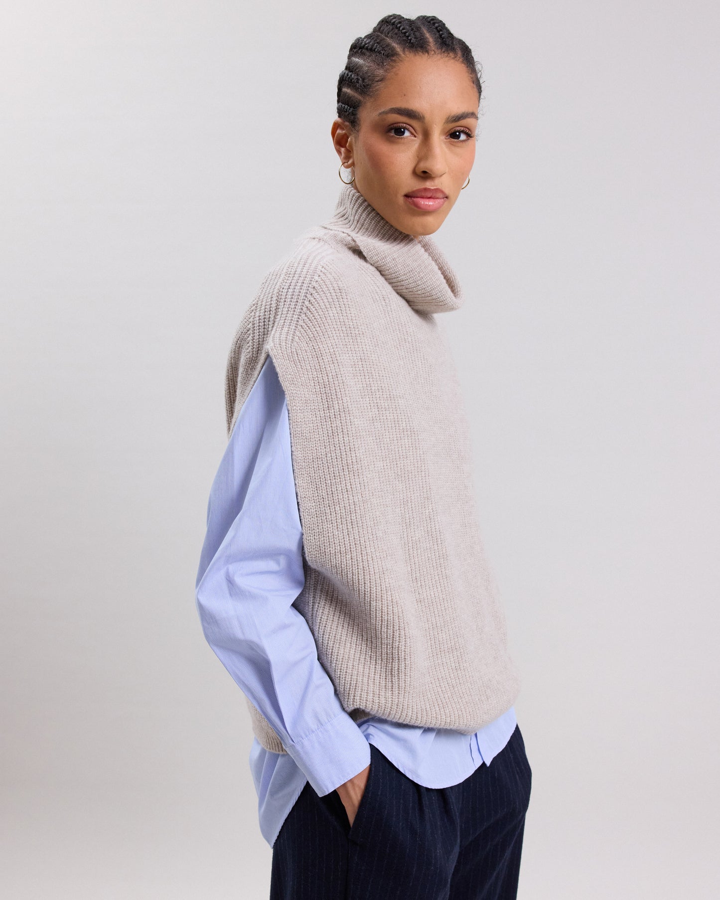 Pull Femme en laine mérinos & cachemire Beige Myland