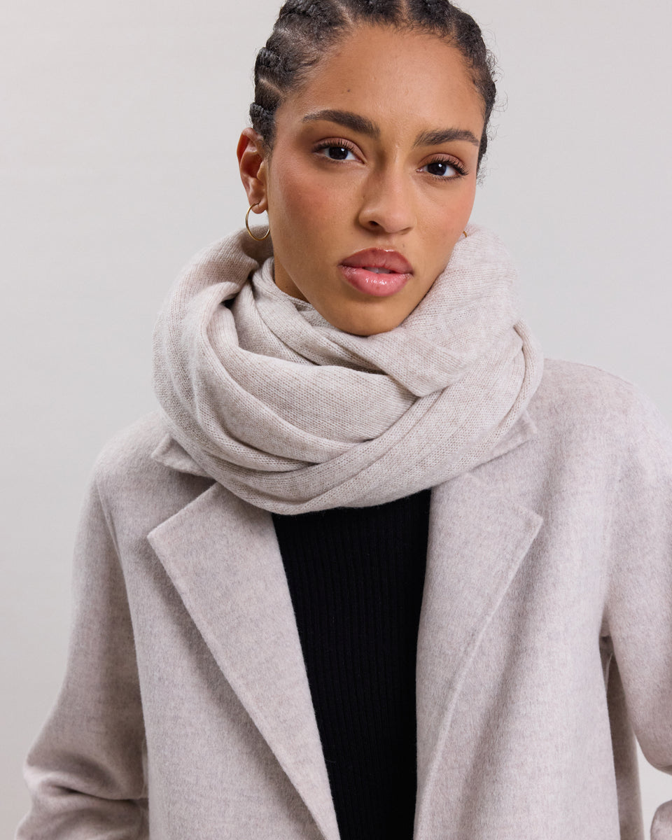 Ment Women's Beige merino wool and cashmere Scarf - Image principale