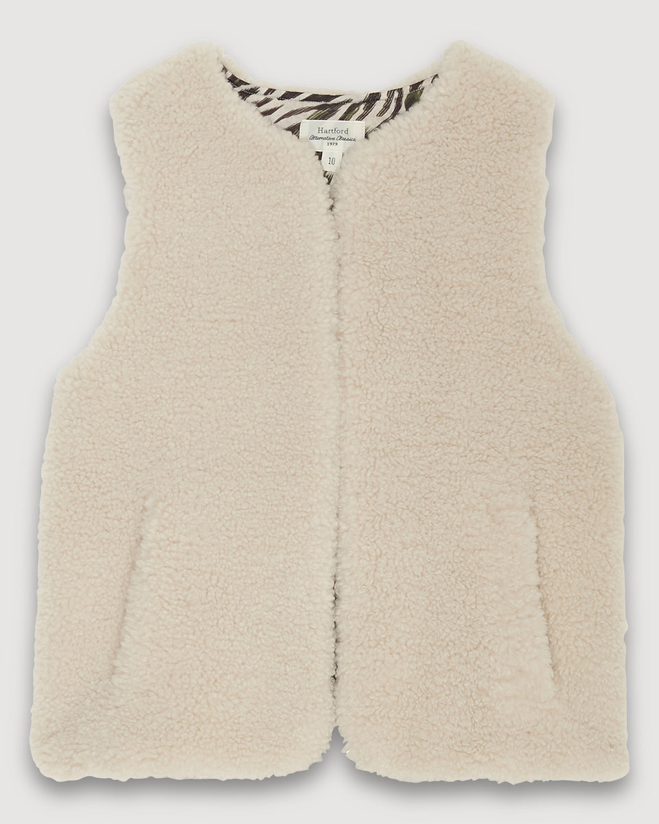 Venice Girl's Natural sherpa Vest - Image principale