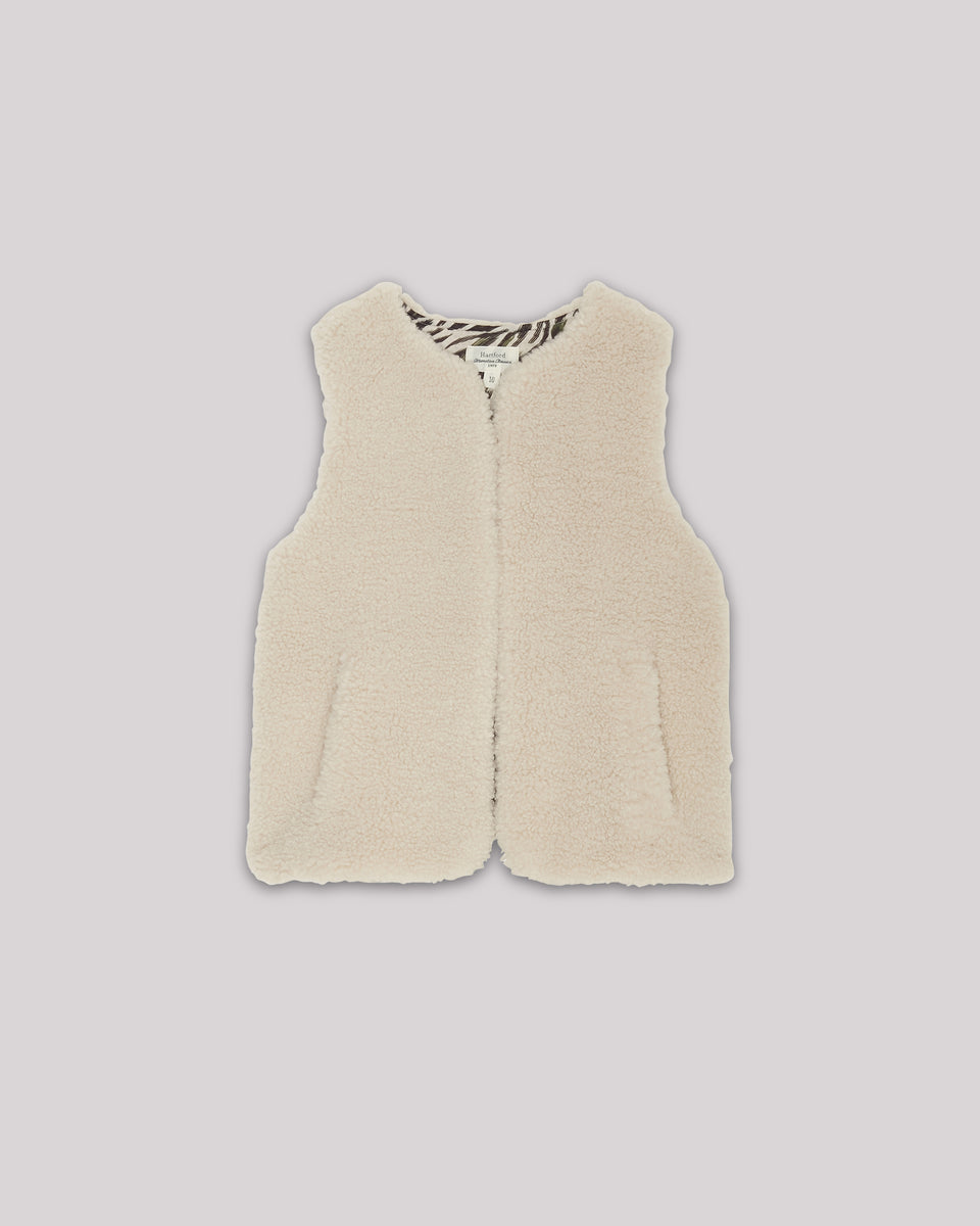 Gilet Fille en sherpa Naturel Venice - Image principale