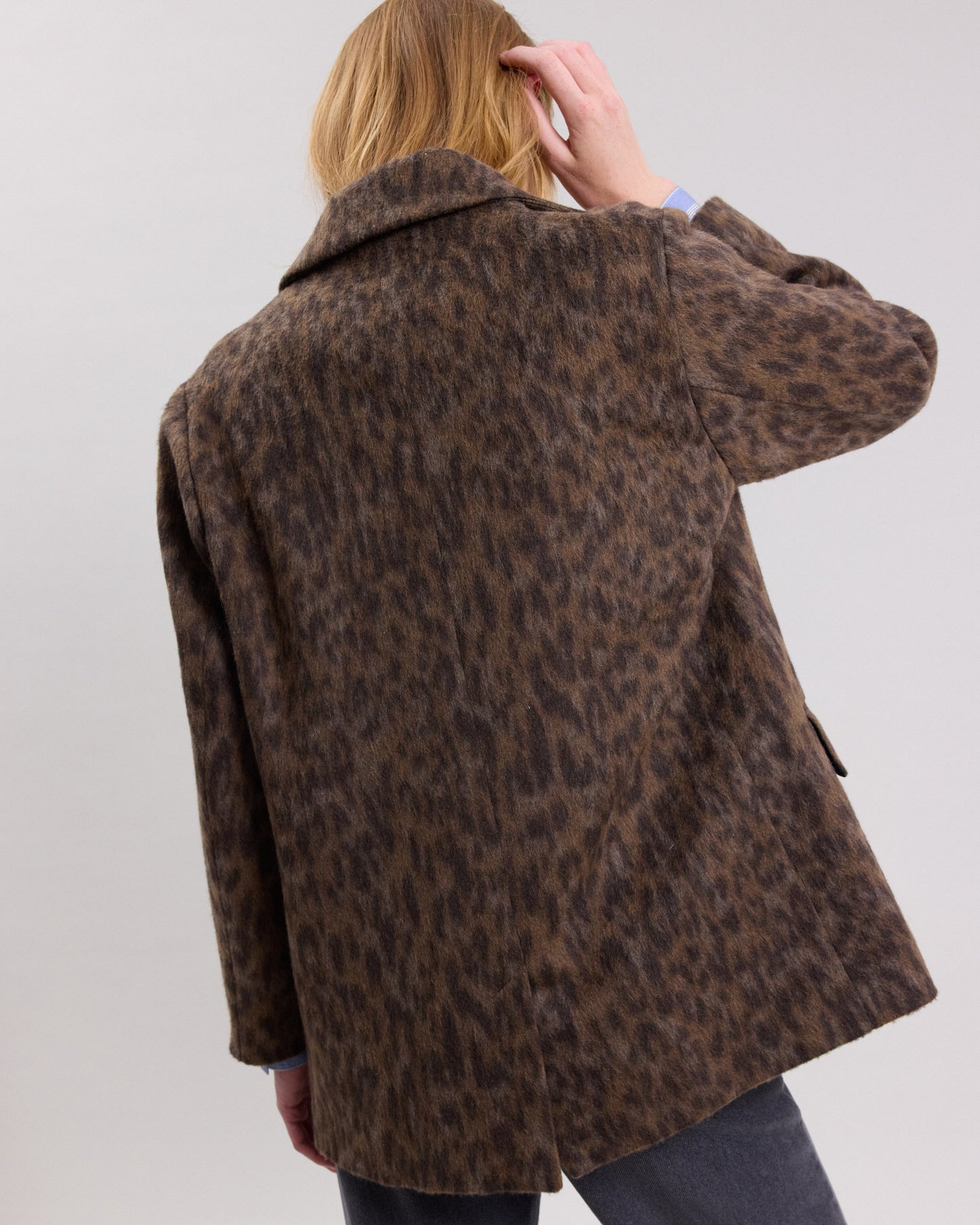 Vittorio Women's mole leopard print wool blend Jacket