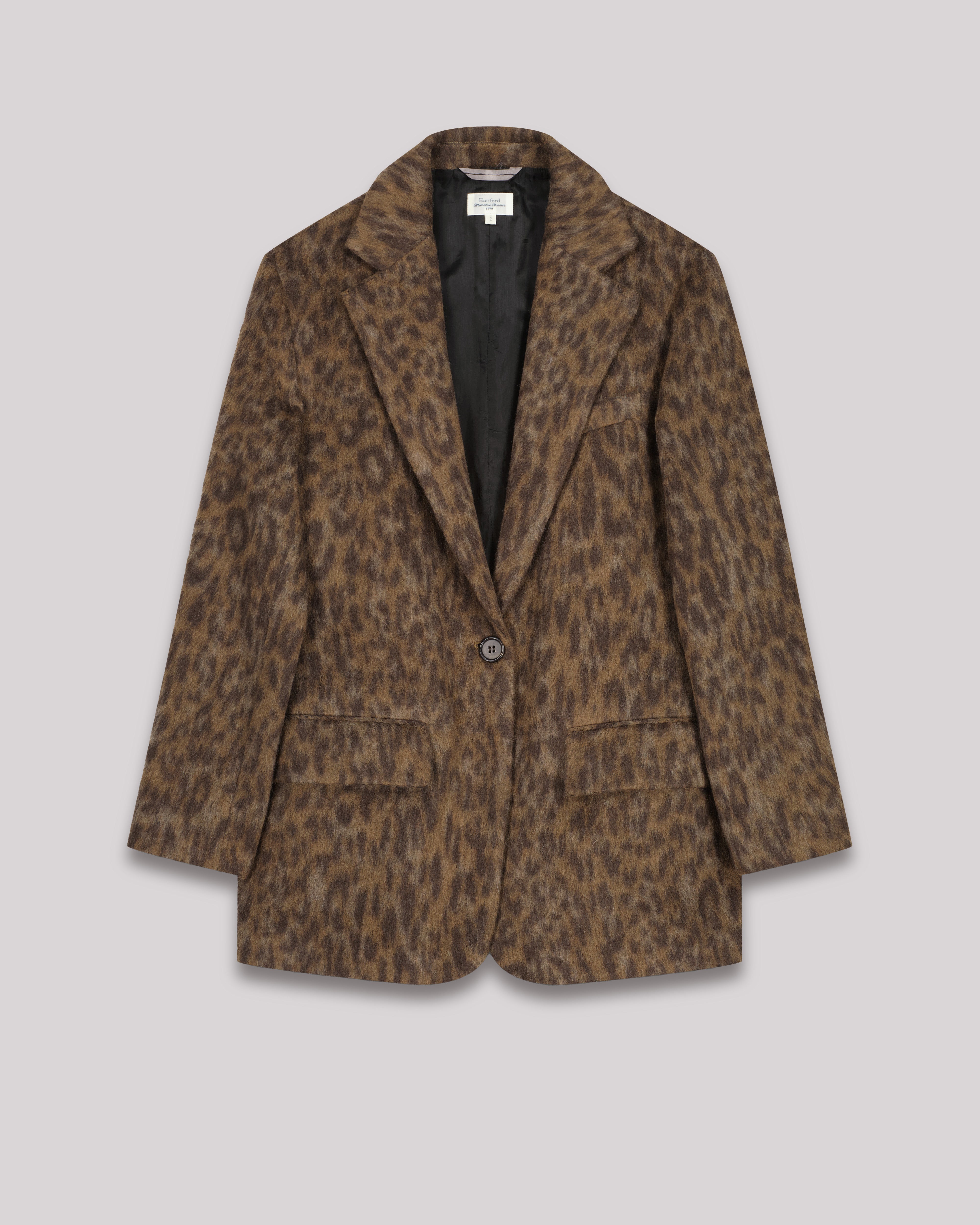 Animal print wool coat on sale