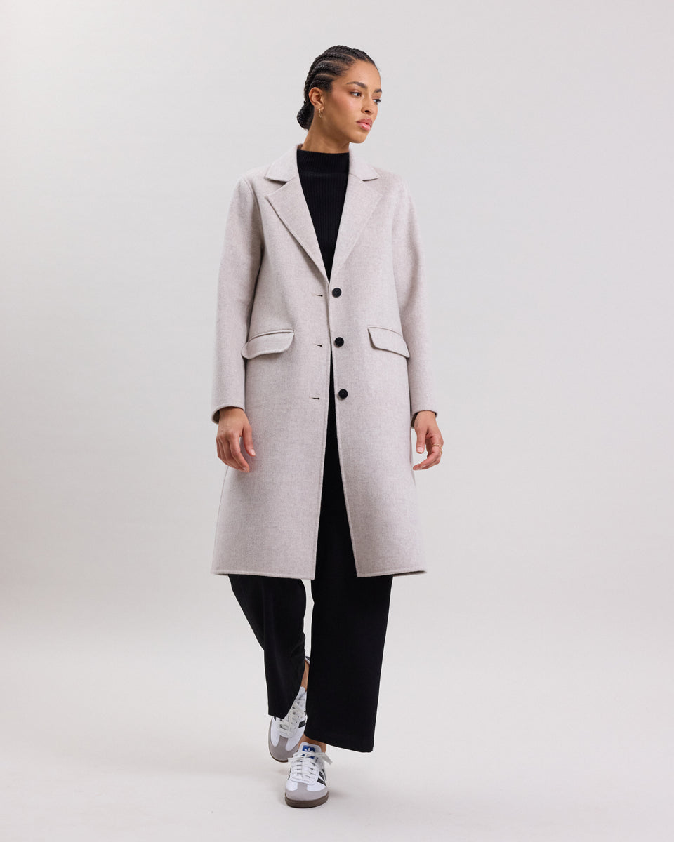 Manteau Femme en laine double face Ecru Ville - Image alternative