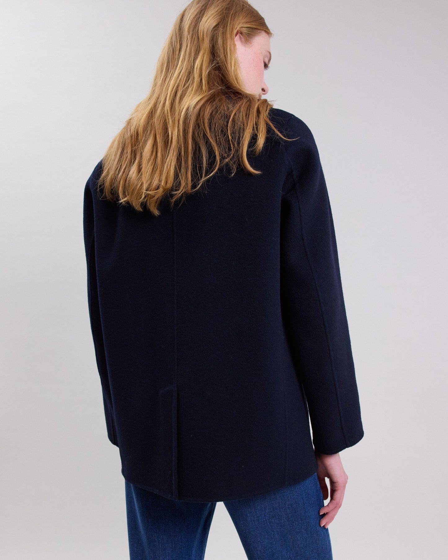 Vlad Women's Navy Blue double face wool Jacket