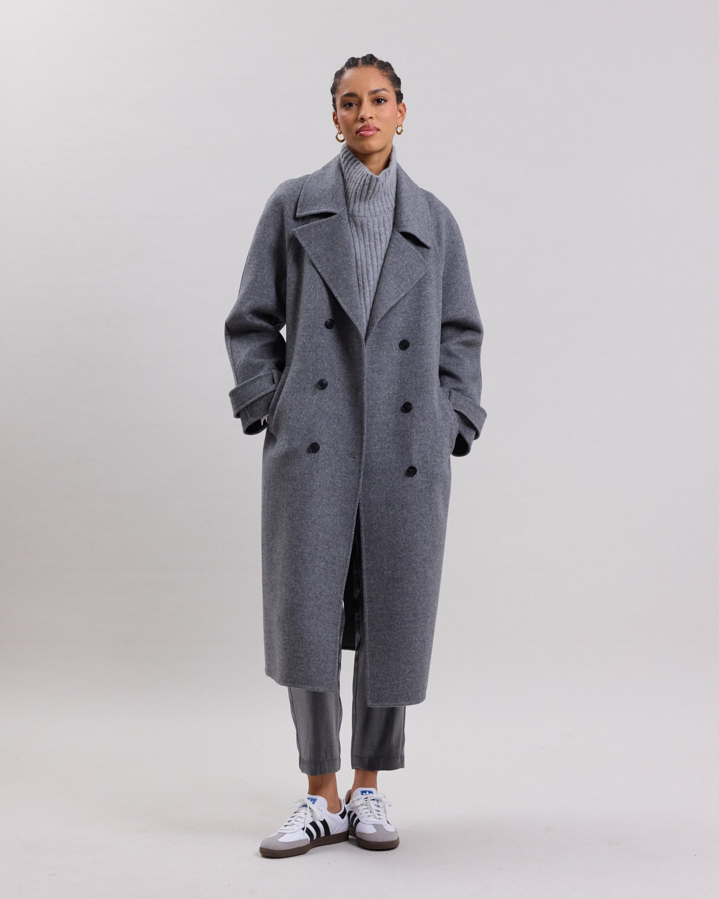 Trench Femme en laine double face Gris Valencia BCVL552-04