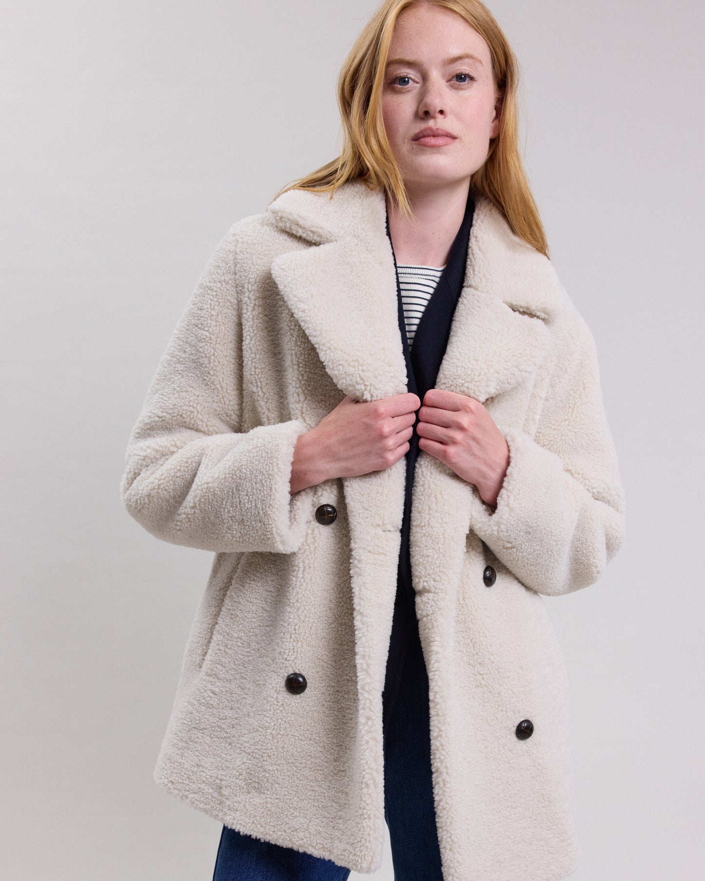 Manteau Femme en sherpa Ecru Victoria