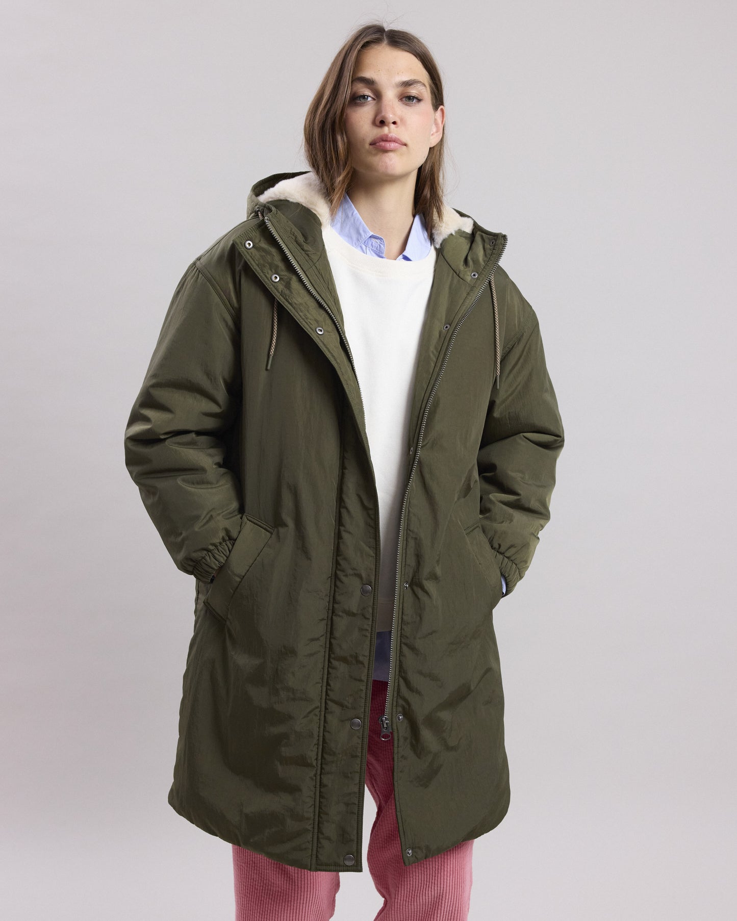 Parka Femme en nylon recyclé déperlant Vert Militaire Venlo