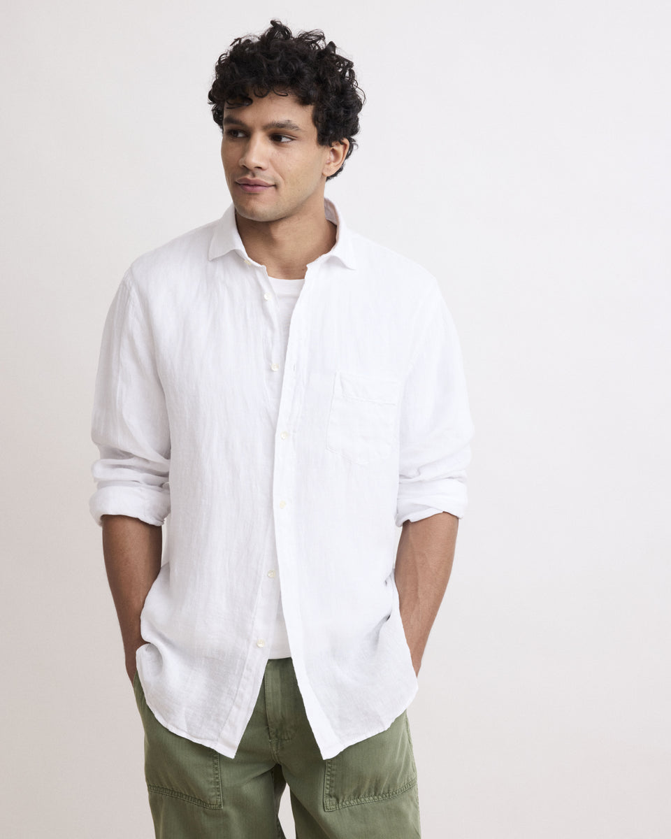 Paul Men's White Linen Shirt  - Image principale