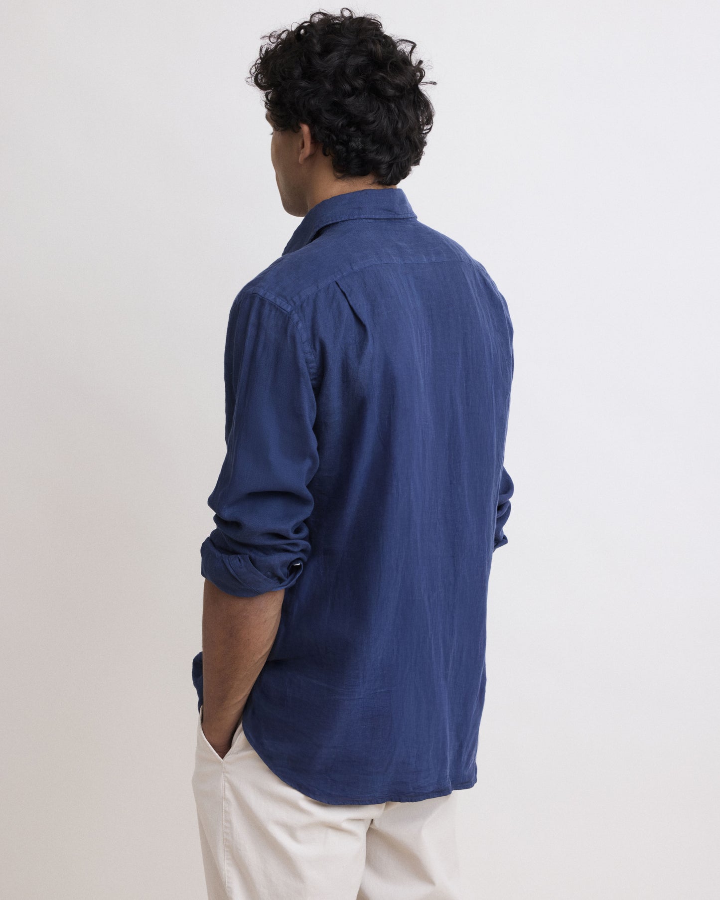 Chemise Homme en Lin Bleu Marine Paul