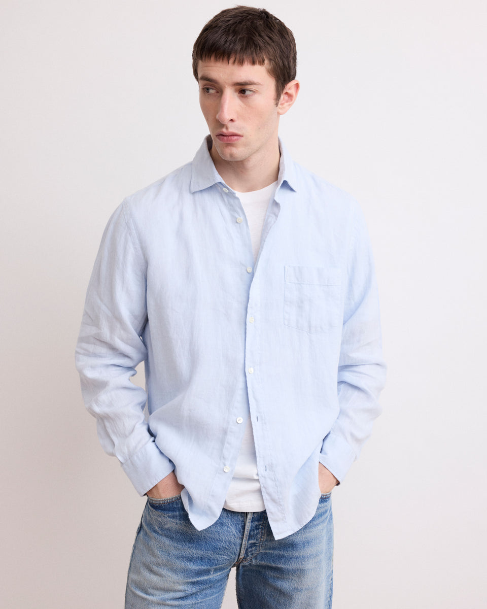 Paul Men's Light Blue Linen Shirt - Image principale