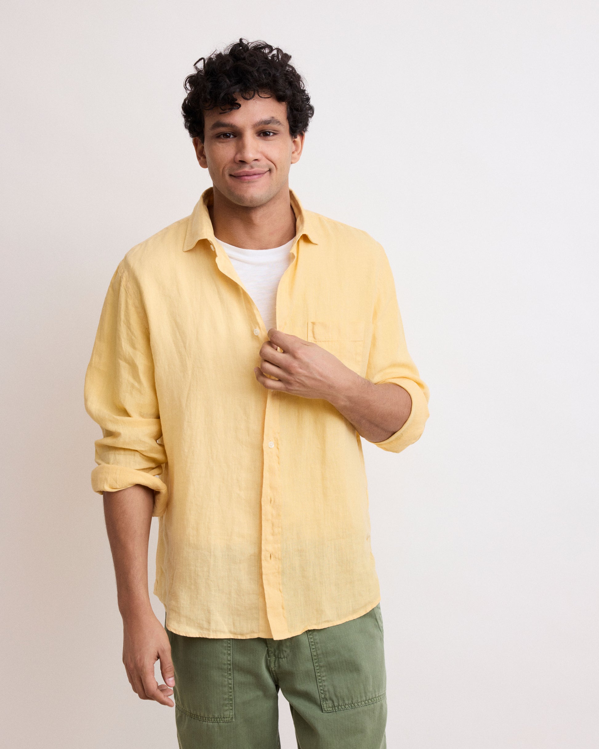 Chemise Lin Surchemise Orange Homme Chemise Lin Devred Chemise