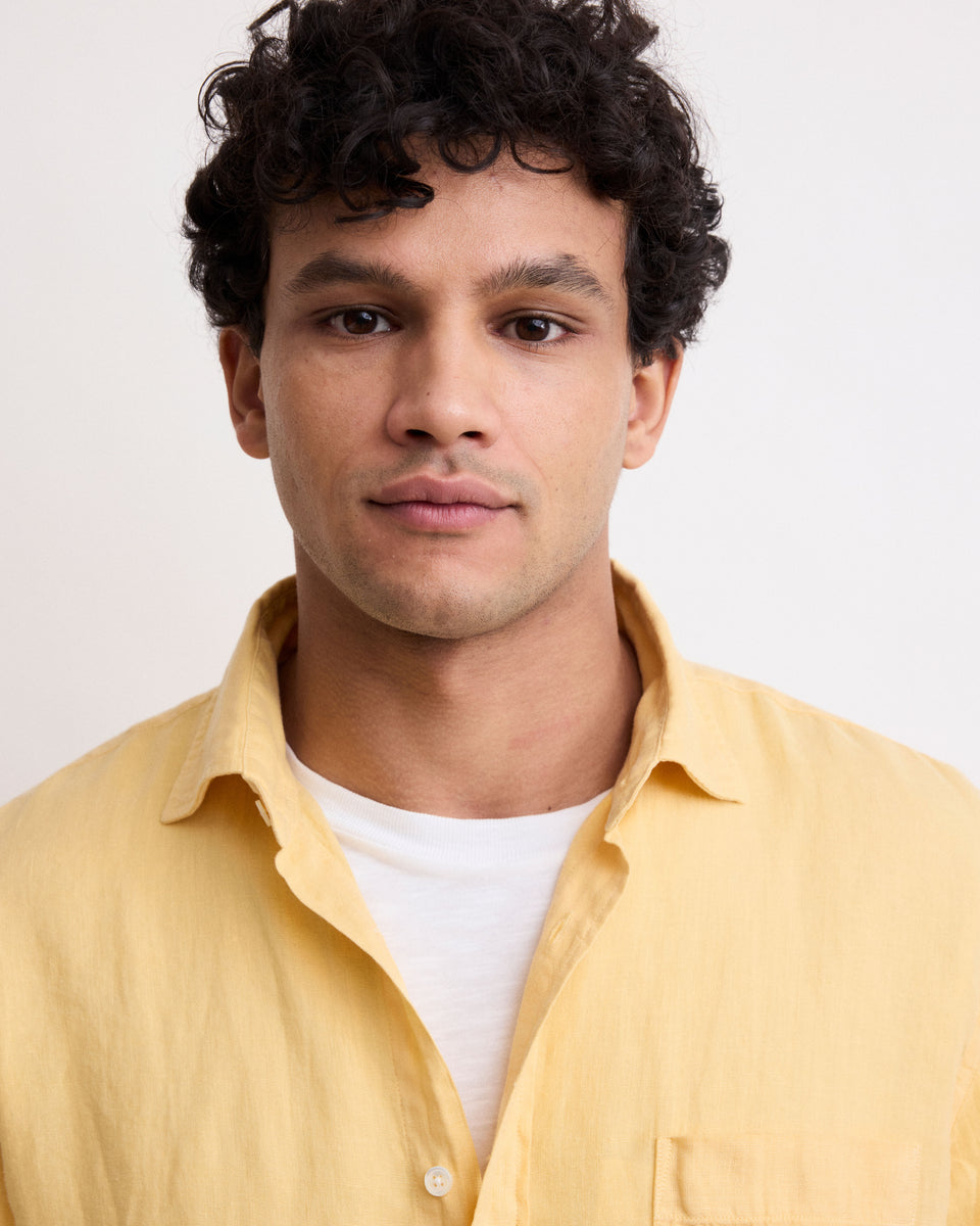 Paul Men's Yellow Linen Shirt - Image alternative