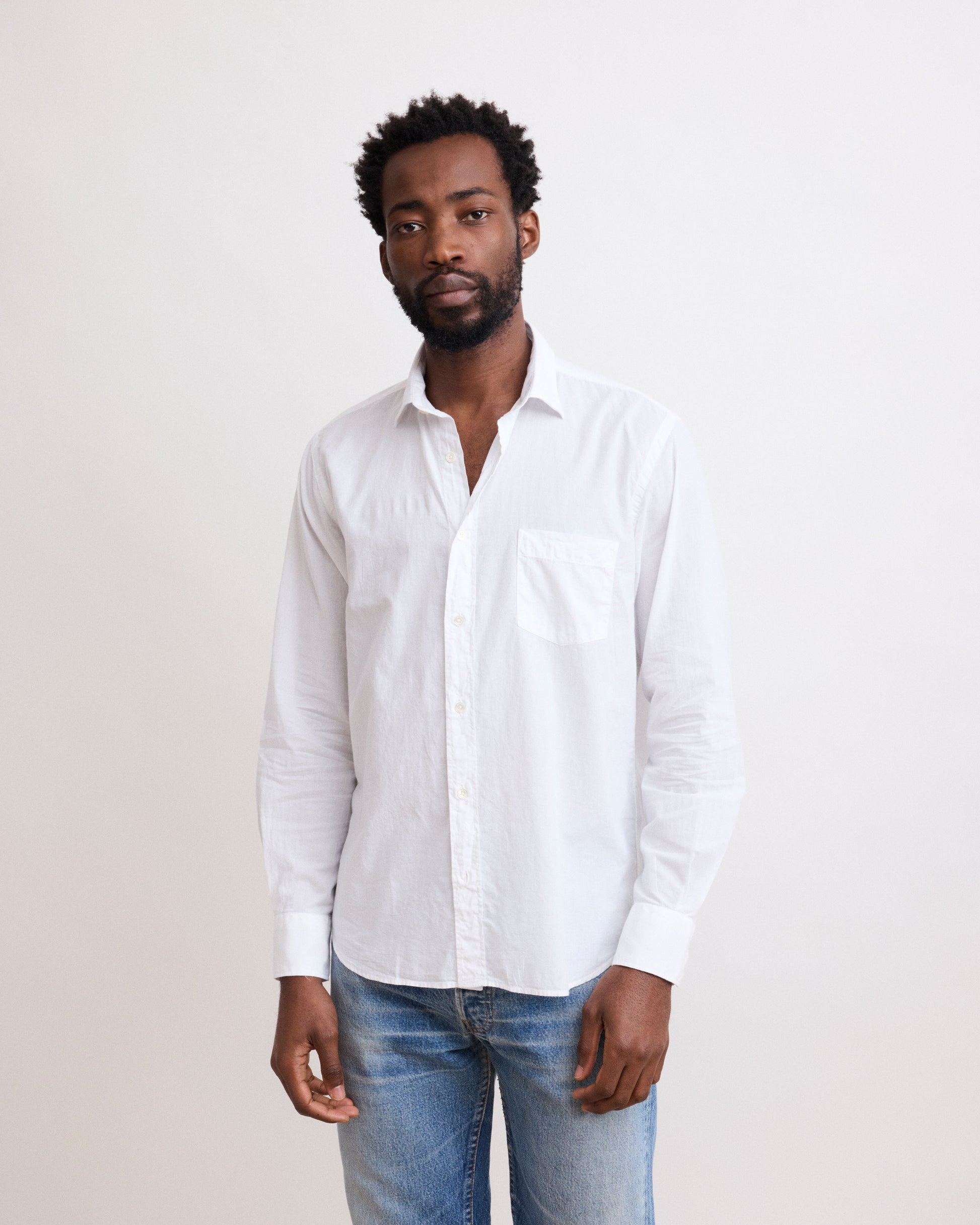 Chemise Homme en Voile De Coton Blanc Paul