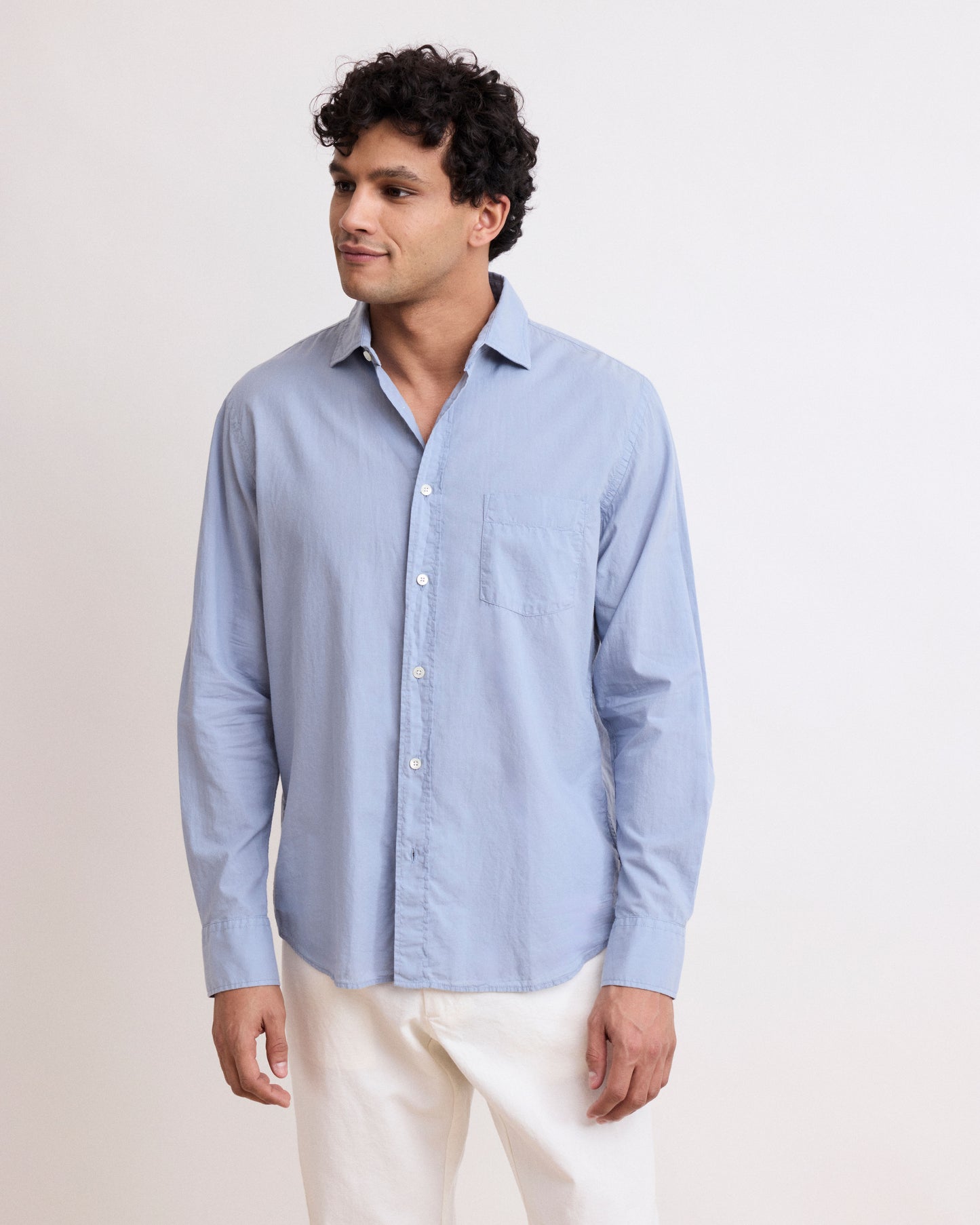 Chemise Homme en Voile de Coton Bleu Paul