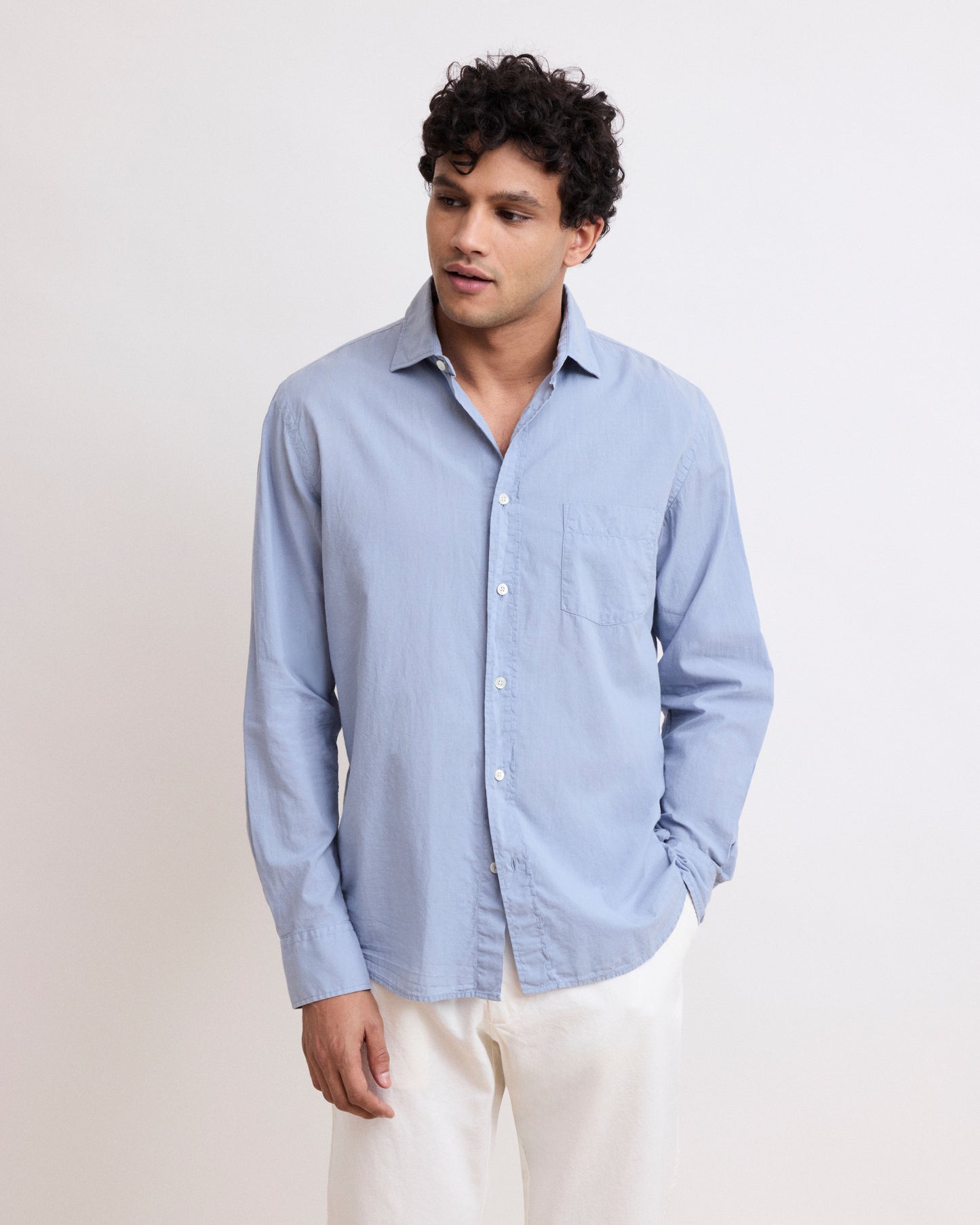 Chemise Homme en Voile de Coton Bleu Paul