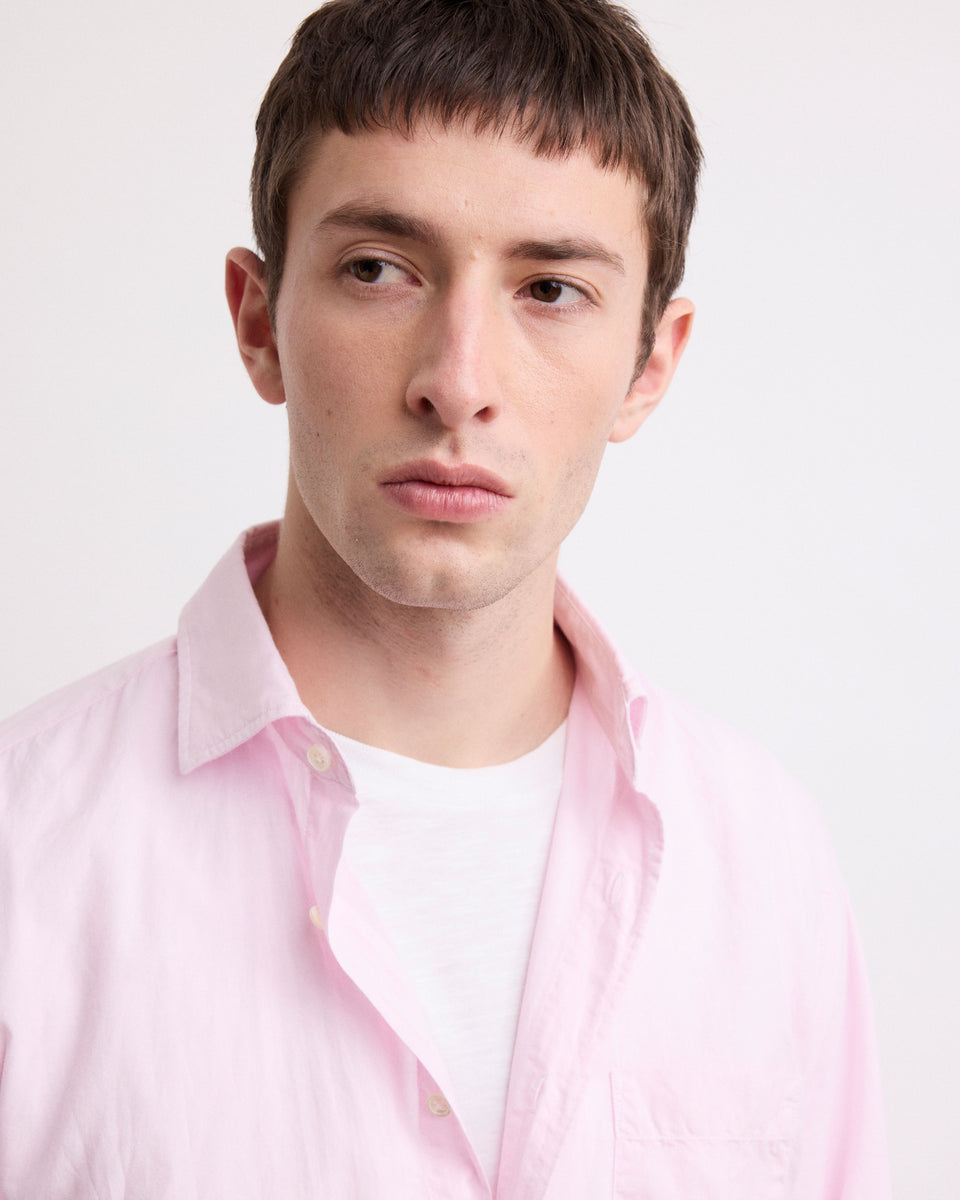 Paul Men's Light Pink Cotton Voile Shirt  - Image alternative