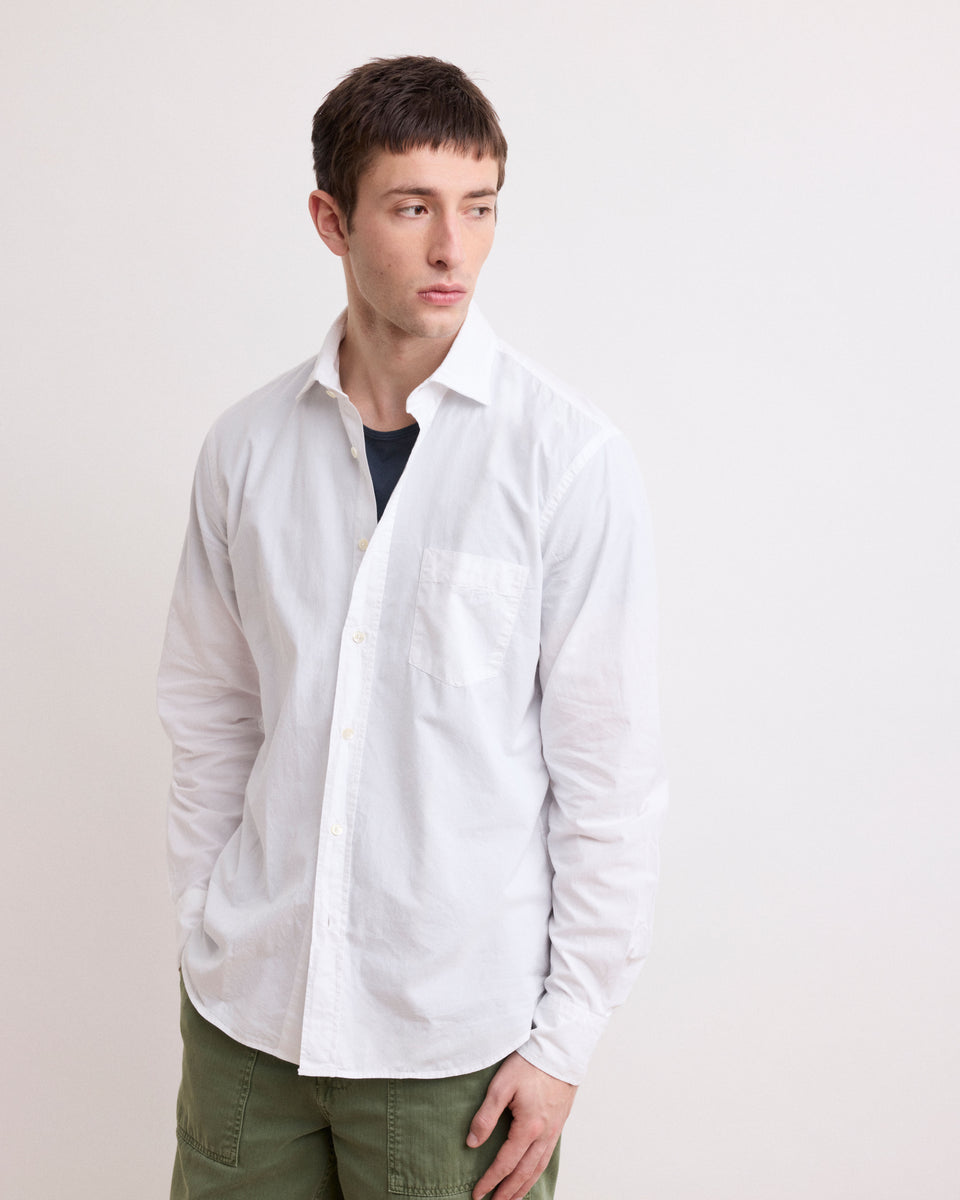 Paul Men's White Cotton Twill Shirt - Image 3