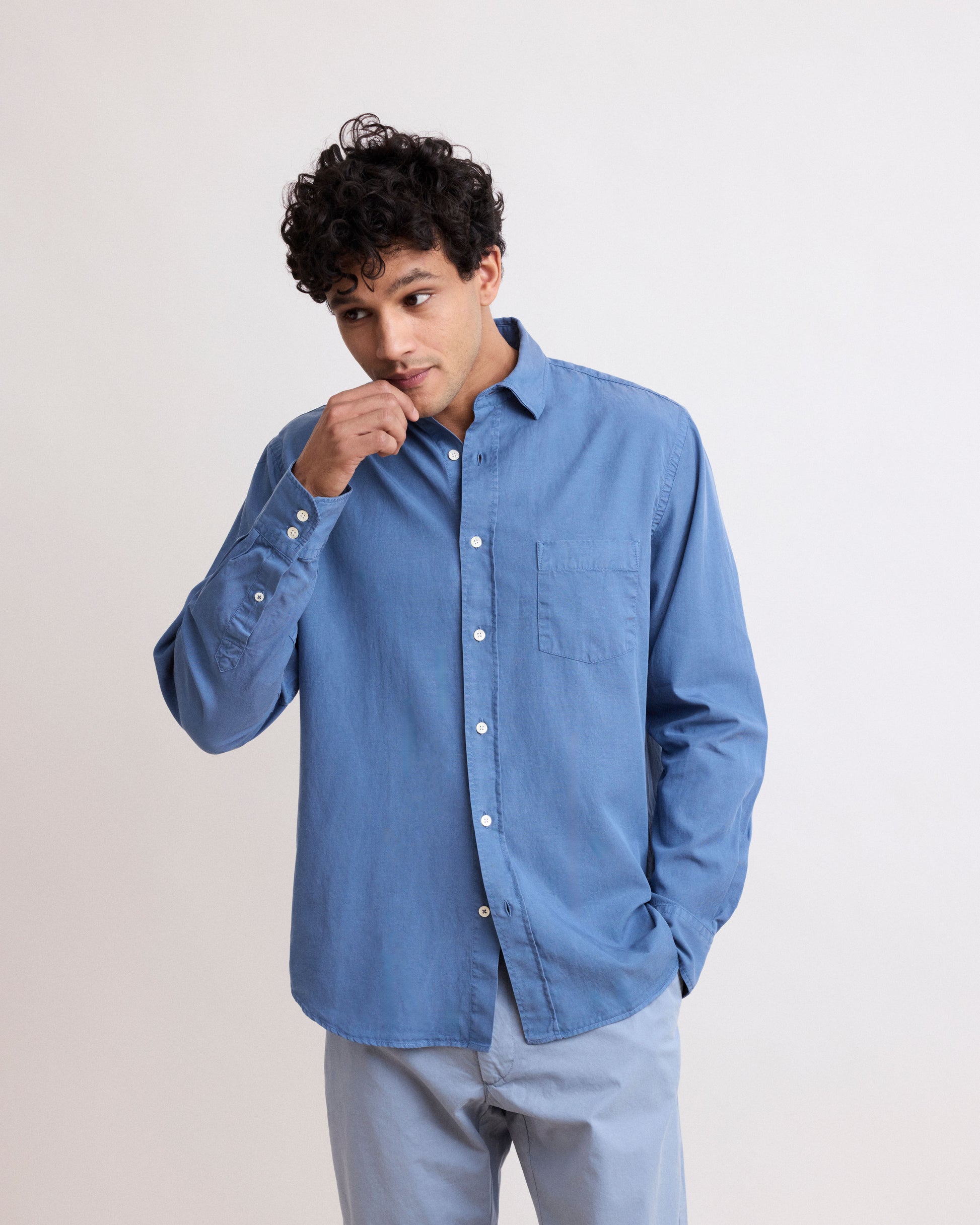 Chemise Homme en Tencel & Coton Bleu Denim Paul