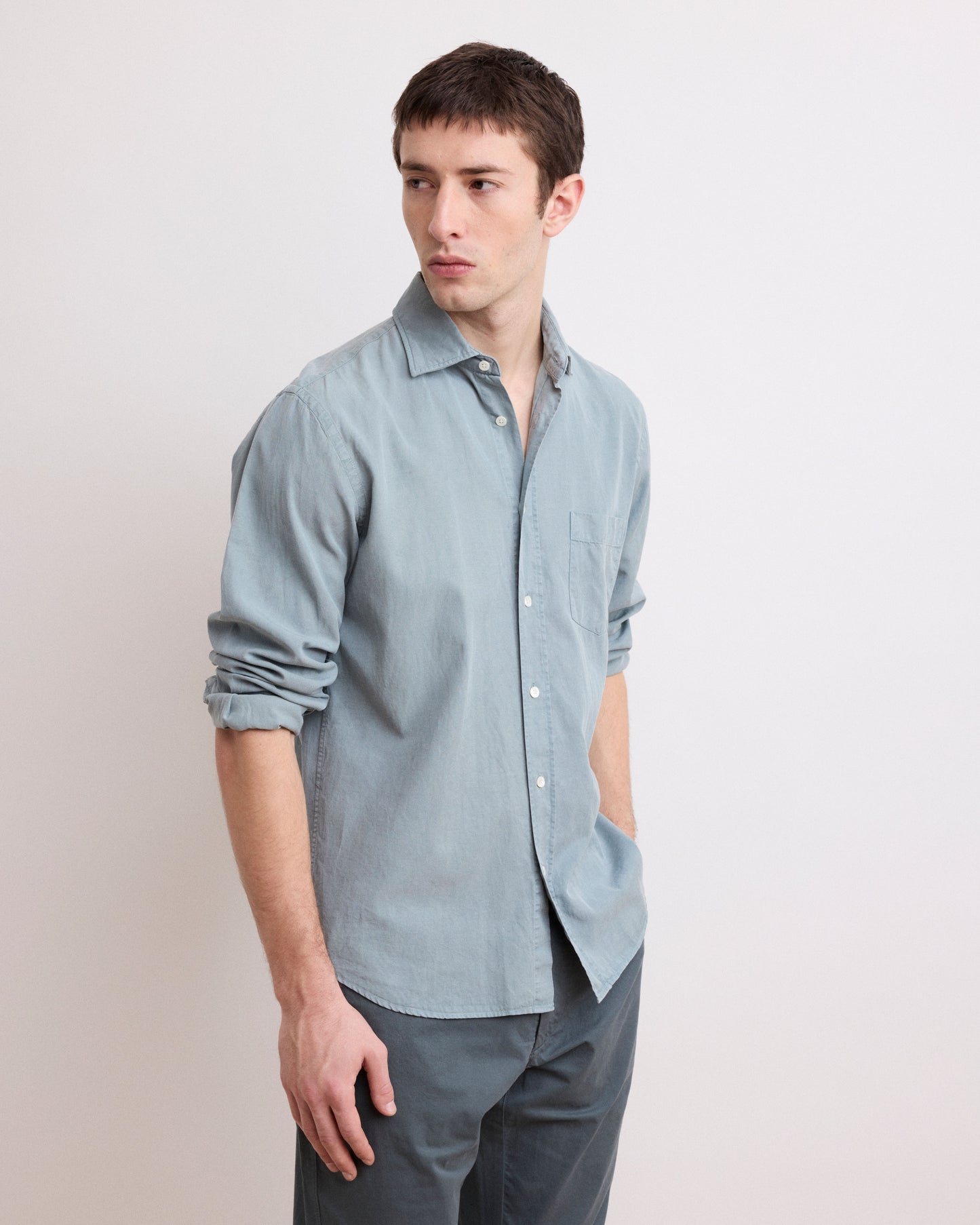 Chemise Homme en Tencel & Coton Vert Celadon Paul