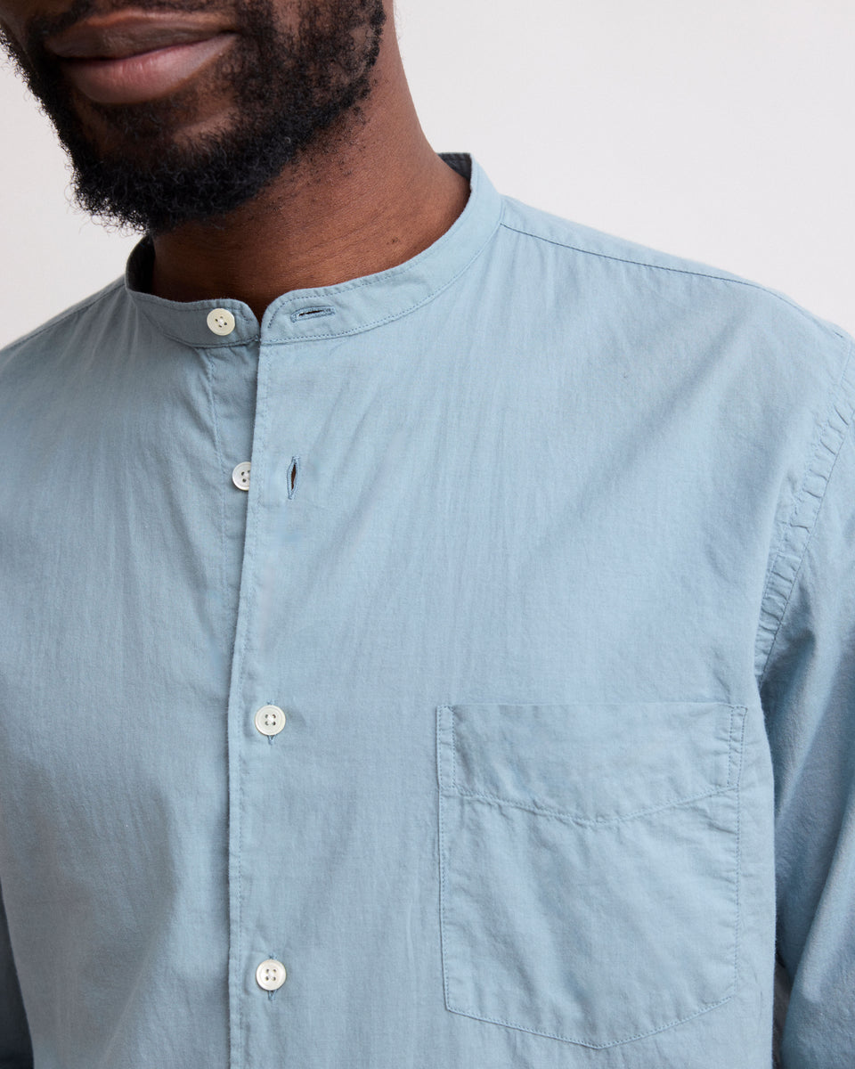 Camisa de Voile de algodón verde Celadón Premium para hombre - Image 3