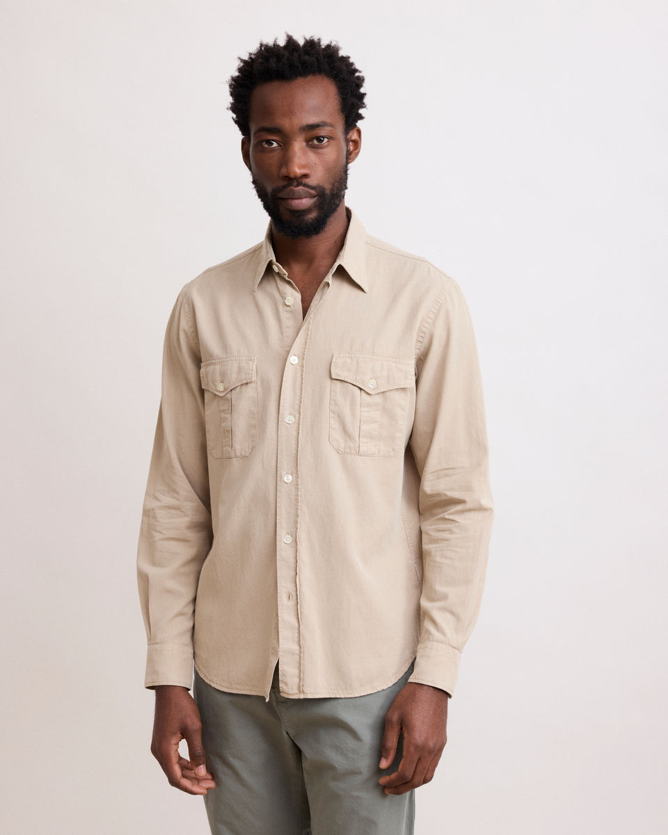 Patrol Men's Beige Tencel & Cotton Shirt - Image principale