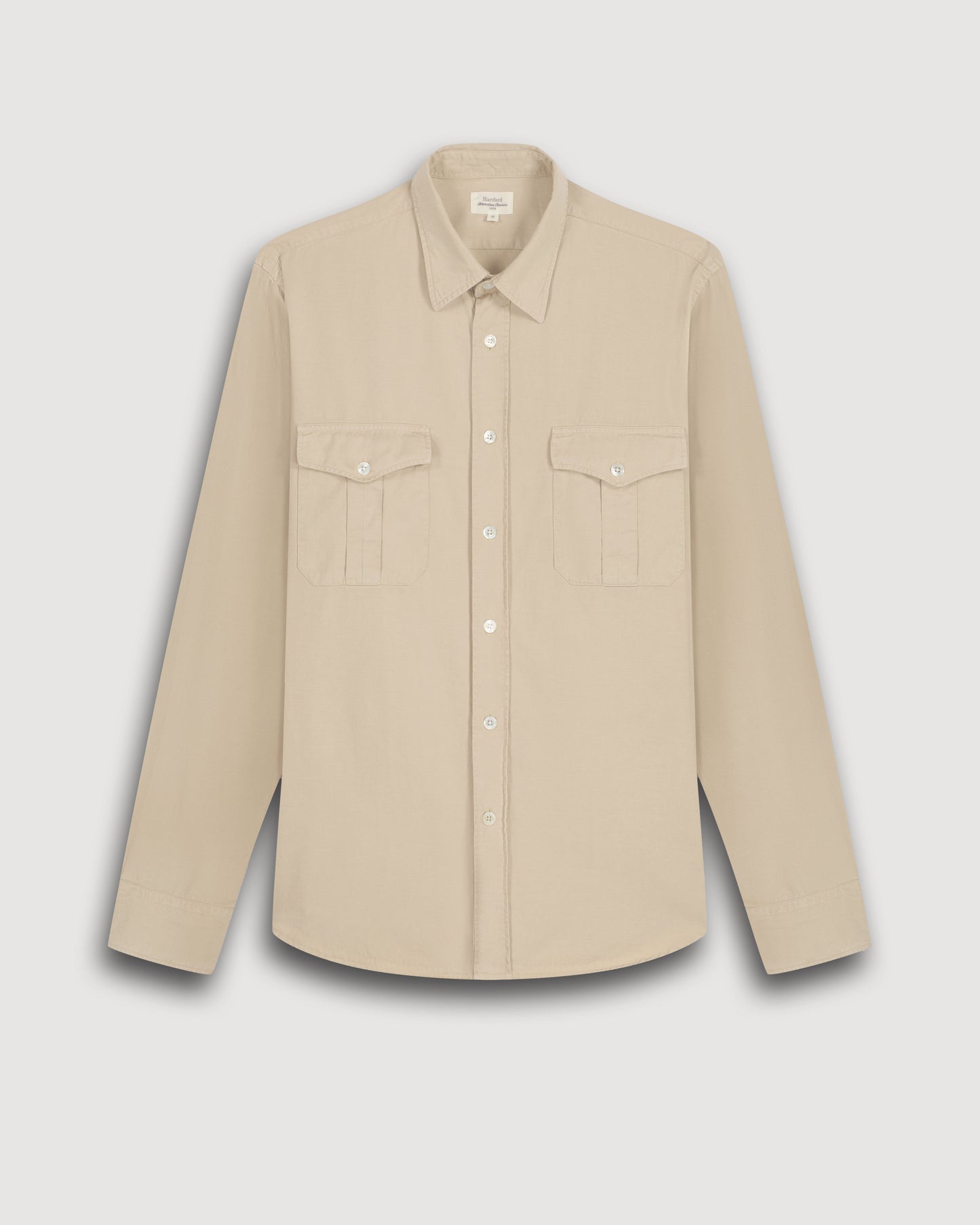 Patrol Men's Beige Tencel & Cotton Shirt