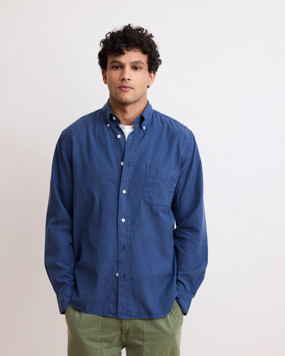 Pitt Men's Cobalt Blue Tencel & Cotton Shirt - Image alternative