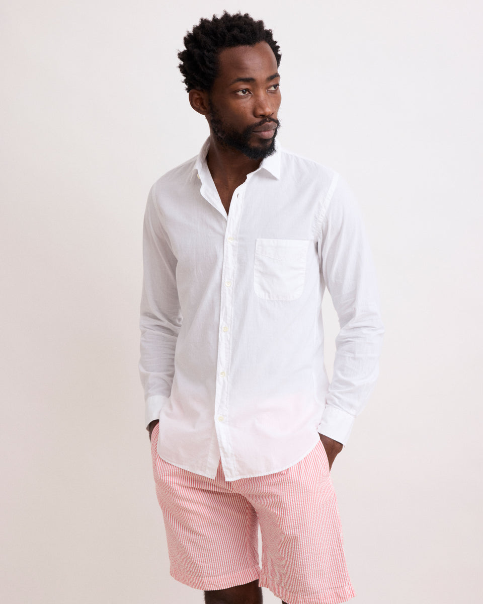 Storm Men's White Cotton Voile Shirt - Image principale