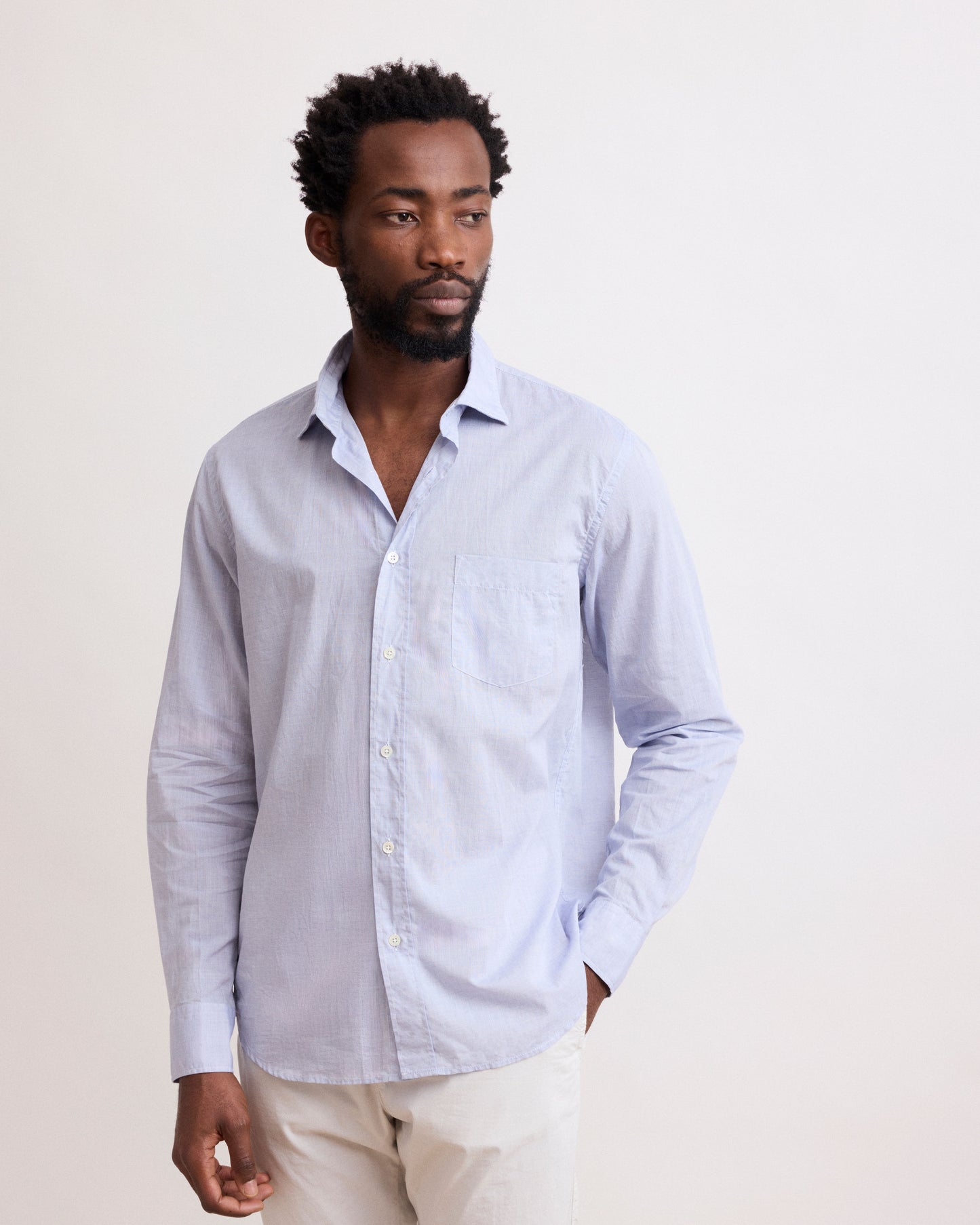 Chemise Homme en fil-à-fil Bleu Marine Paul