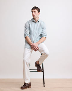 Chemise Homme en fil-à-fil Vert Militaire Paul