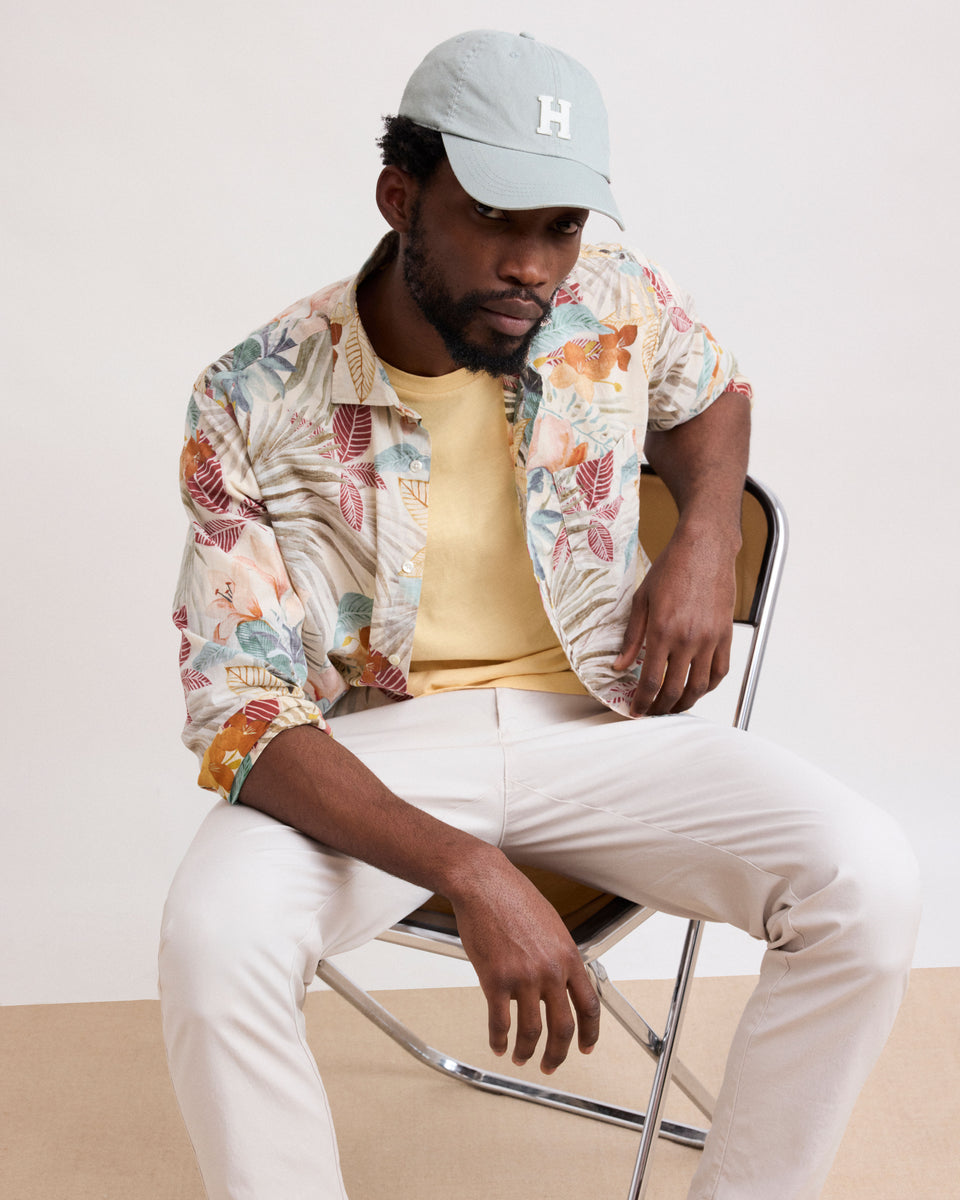 Paul Men's Printed Cotton “Tropical” Shirt - Image principale