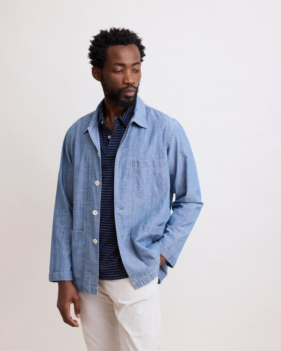 Perry Men's Indigo Blue Chambray Jacket - Image alternative