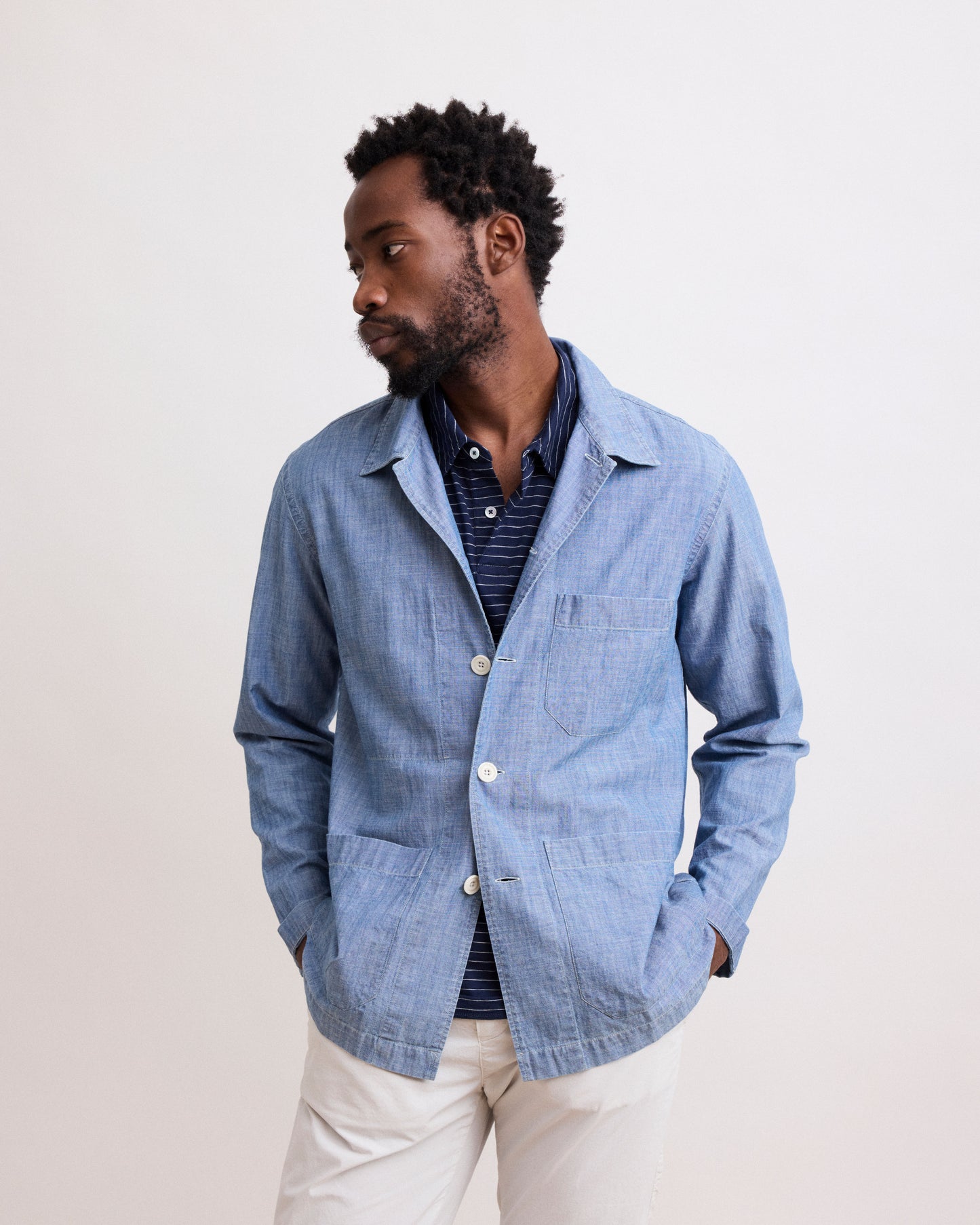 Veste Homme Indigo en Chambray Perry