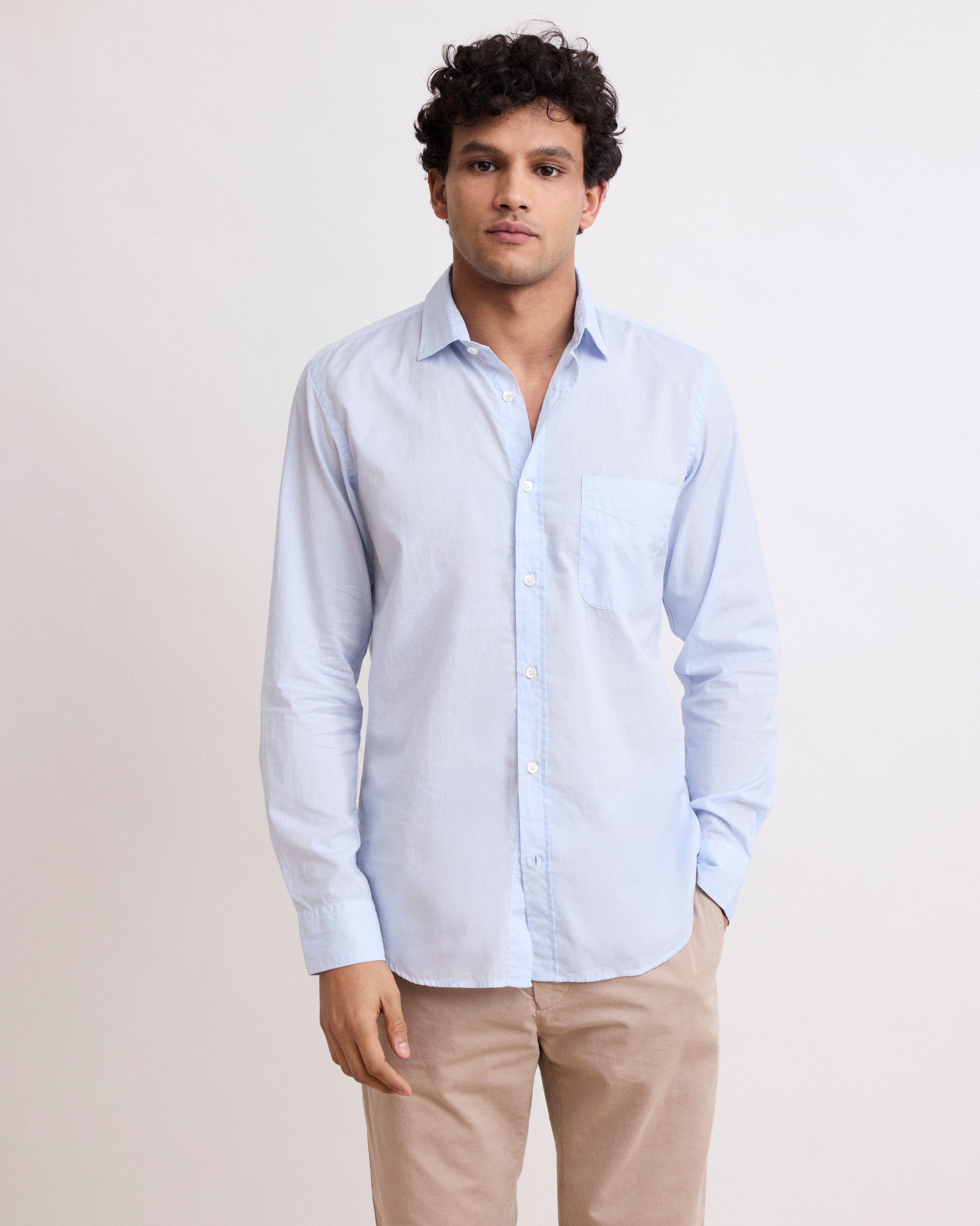 Chemise Homme en fil-à-fil Bleu Ciel Storm