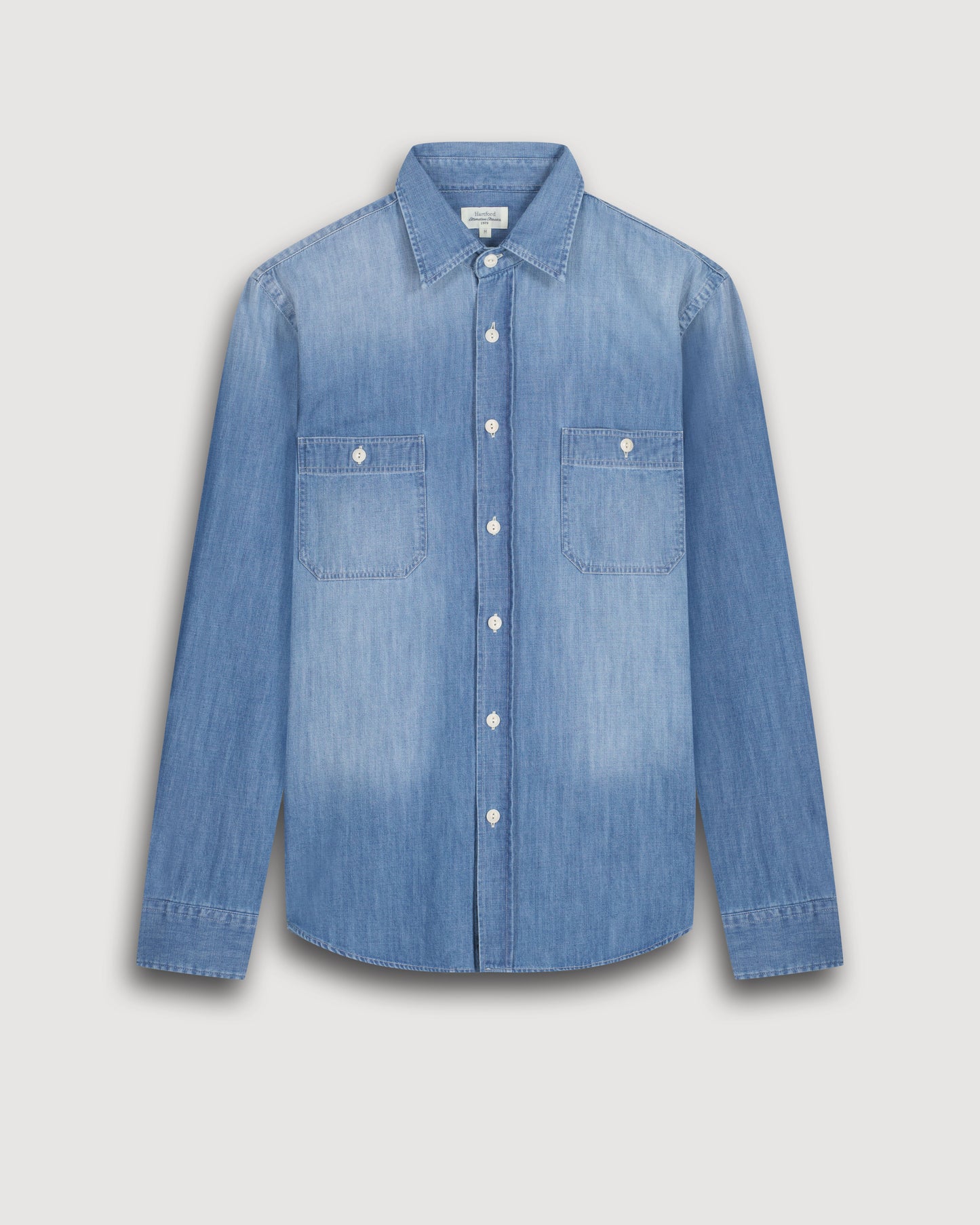 Pocket Men's Blue Denim Shirt