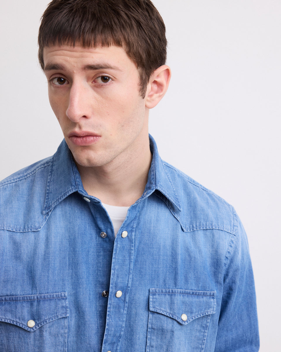 Phoenix Men's Blue Denim Shirt - Image alternative