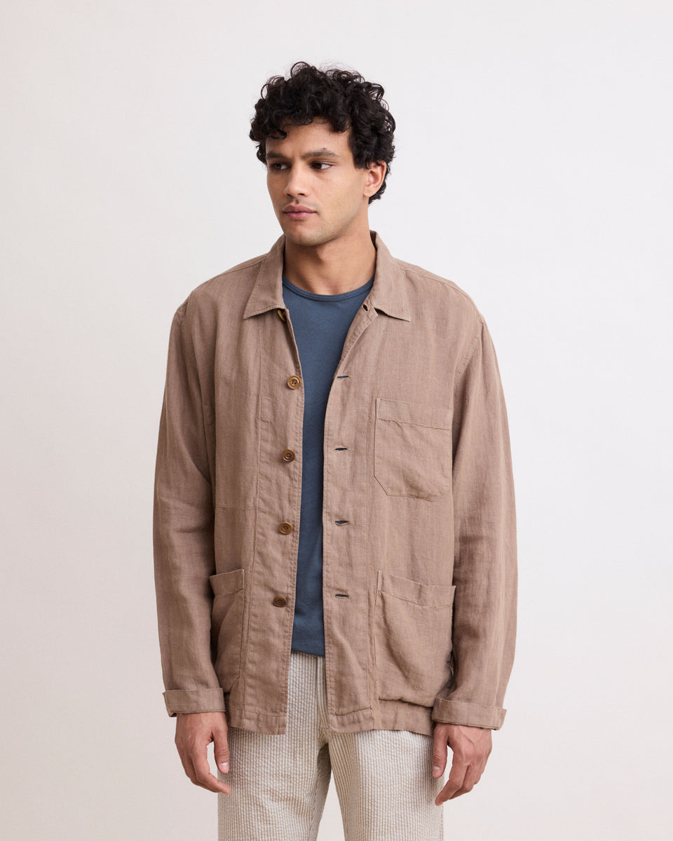 Perry Men's Brown Linen Jacket - Image principale