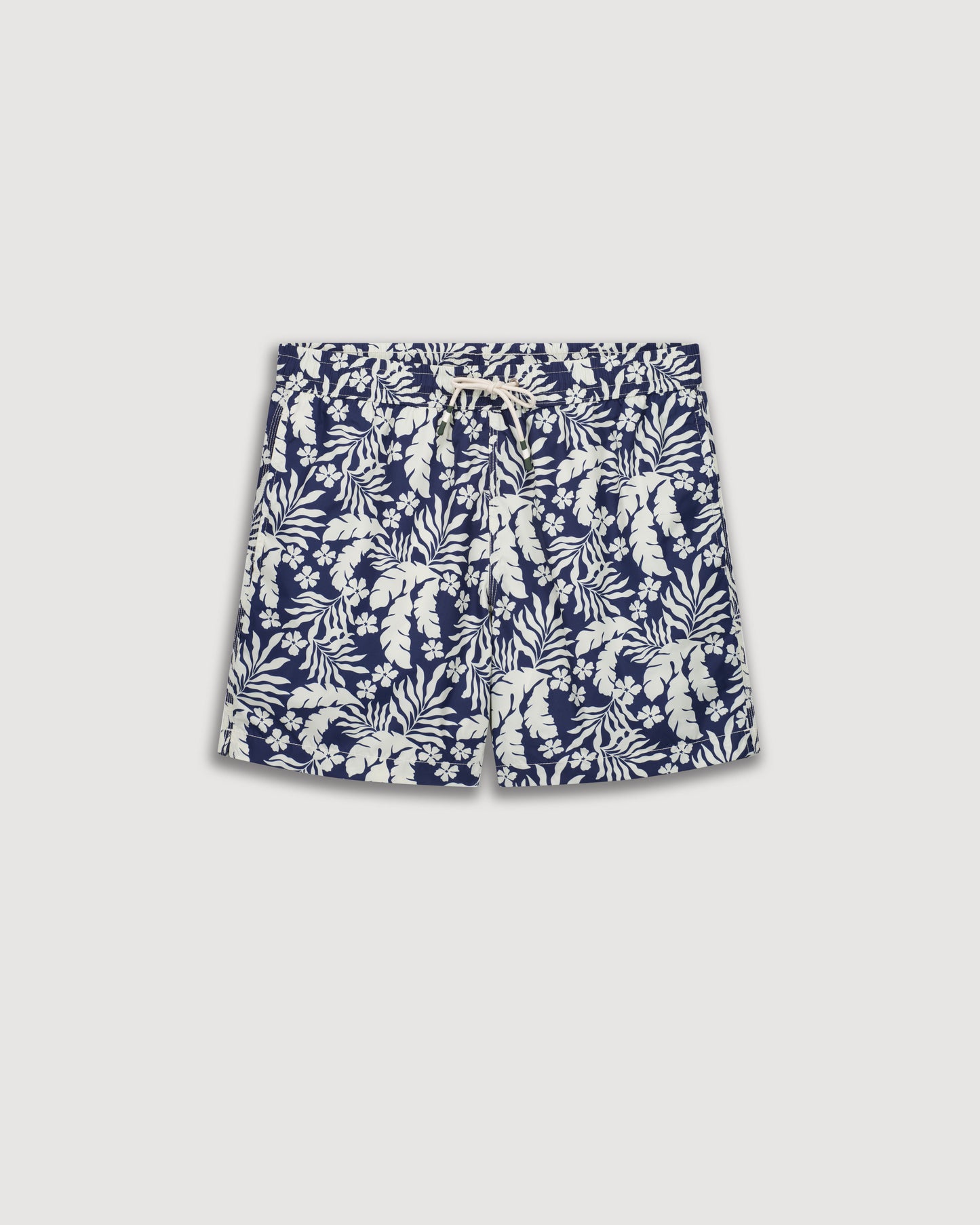 Men's Deep Blue Navy Hawaii Printed Swim Trunks