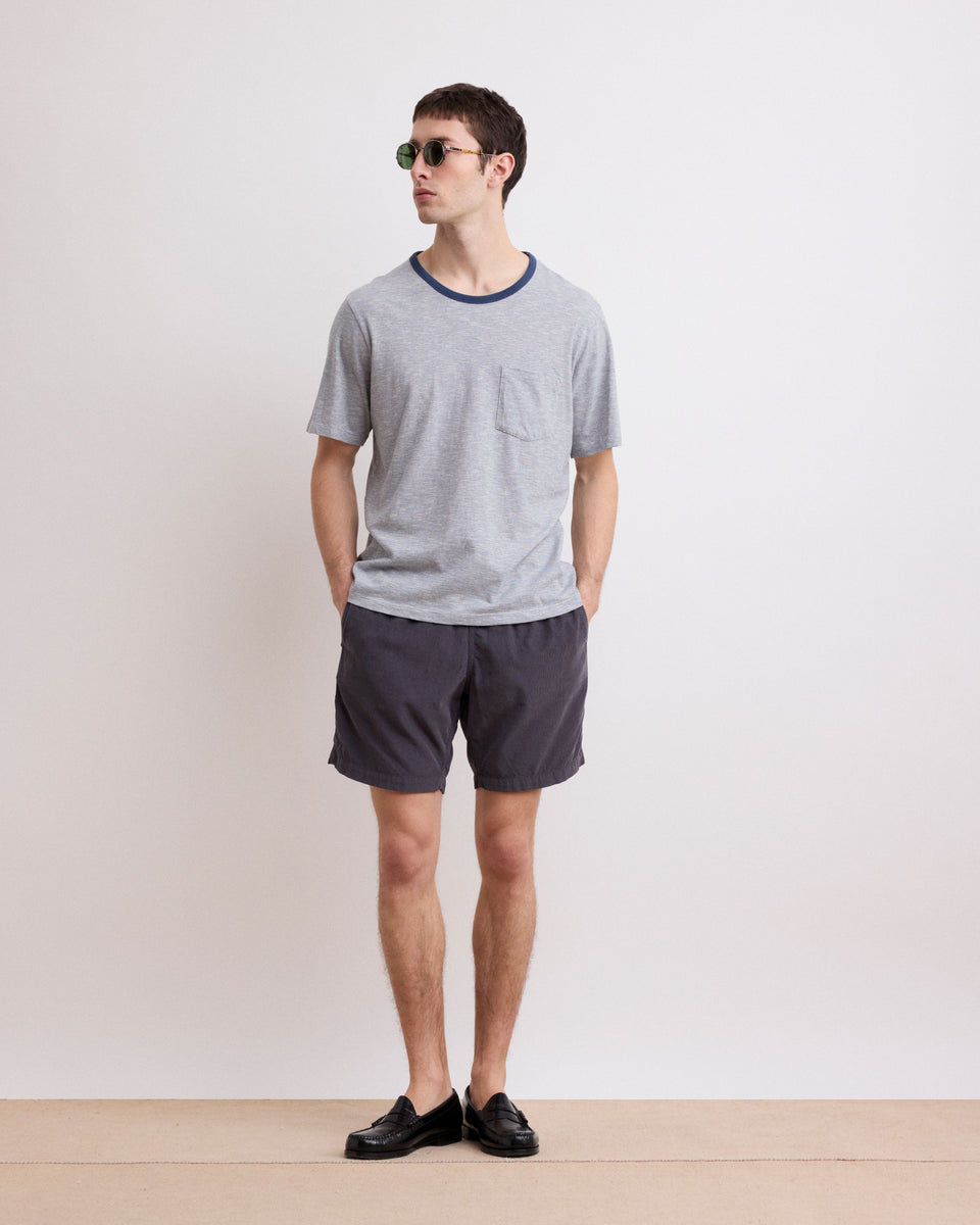 Men's Charcoal Corduroy Shorts - Image principale