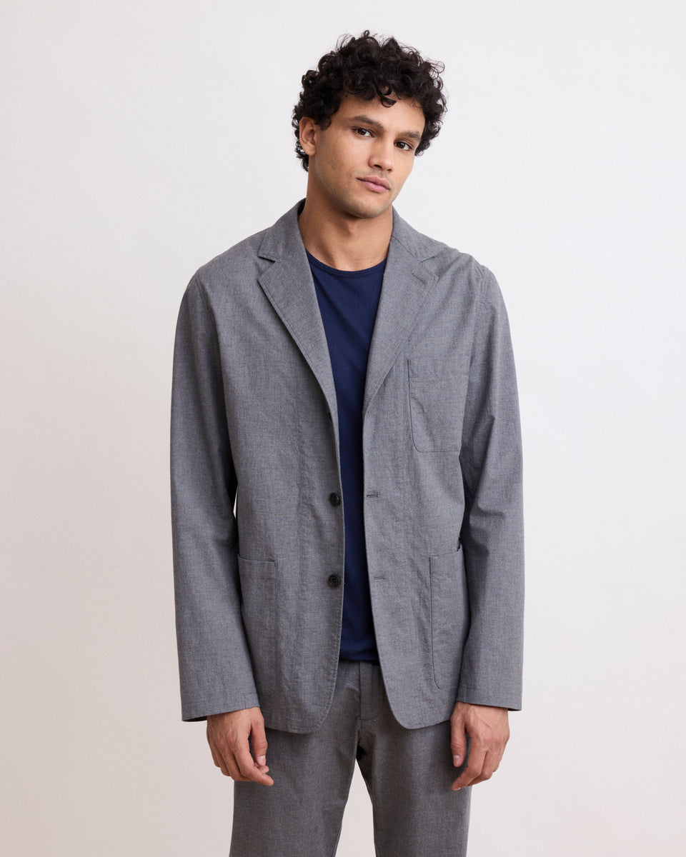 Veste Homme en Coton Fresco Gris Chiné Jonny - Image alternative